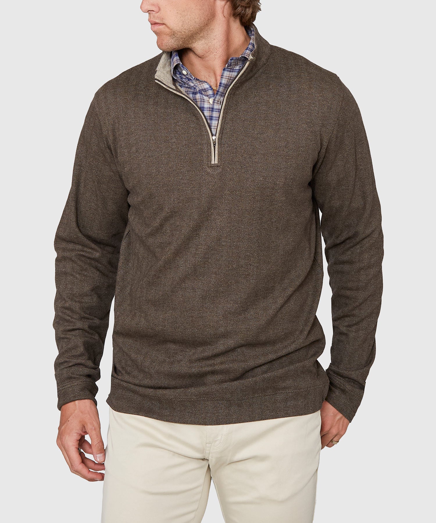 Westport Lifestyle Long Sleeve Herringbone Interlock Quarter Zip Pullover - Image 7