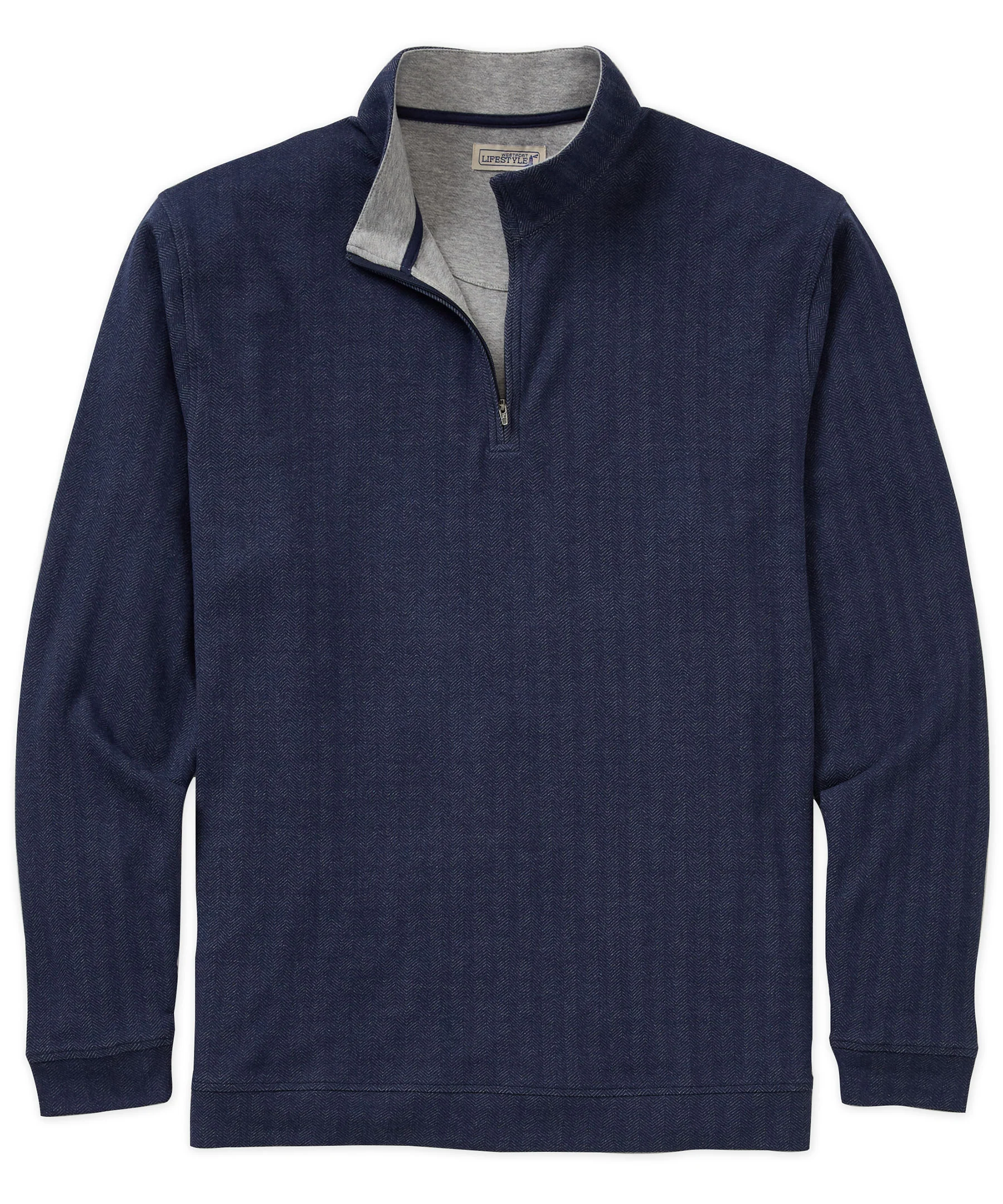 Westport Lifestyle Long Sleeve Herringbone Interlock Quarter Zip Pullover - Image 9