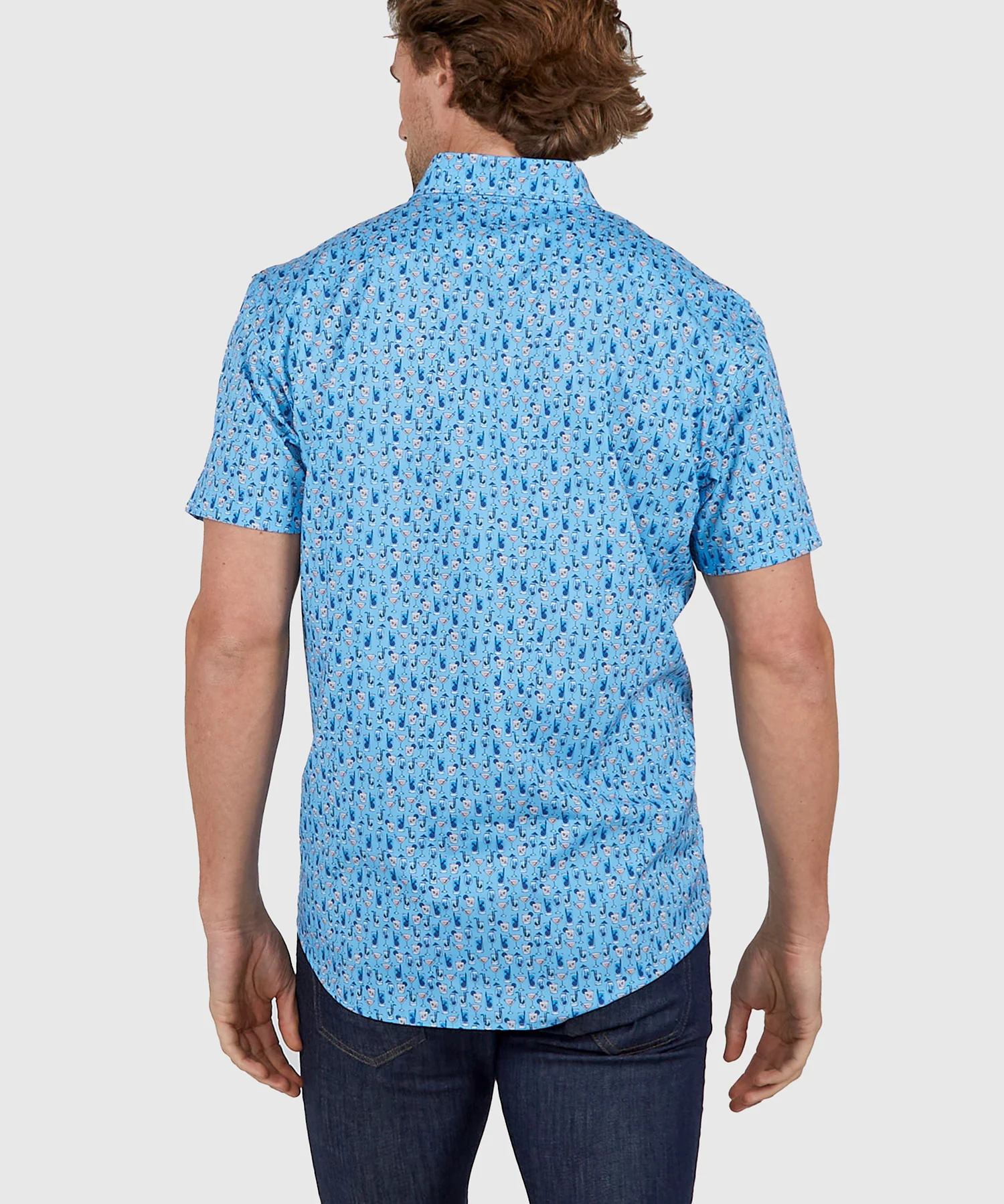 Westport No-Tuck Short Sleeve Button Down Stretch Performance 'Drinks' Sport Shirt - Image 5