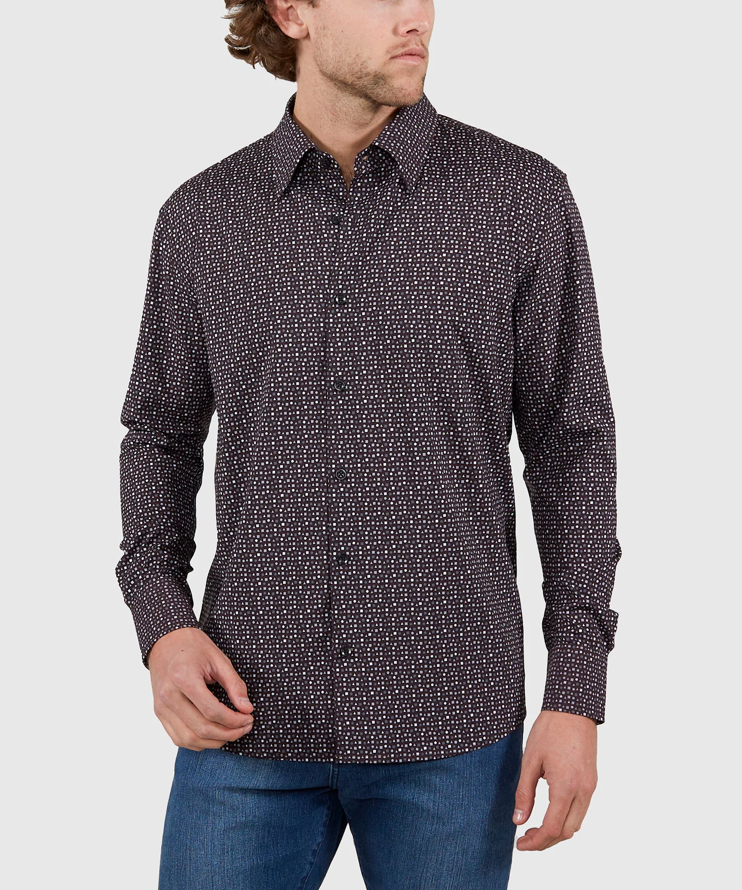 Westport No-Tuck Long Sleeve Button Under Collar Stretch Performance 'Forms' Sport Shirt - Image 2