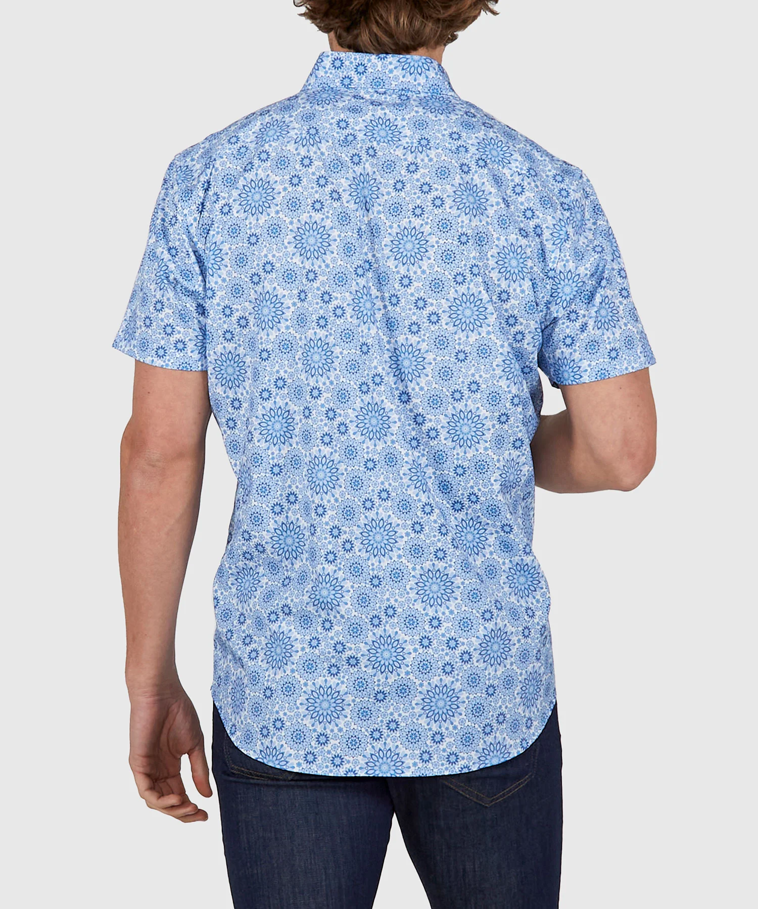 Westport No-Tuck Short Sleeve Button Down Collar Stretch Performance 'Mandala' Sport Shirt - Image 5