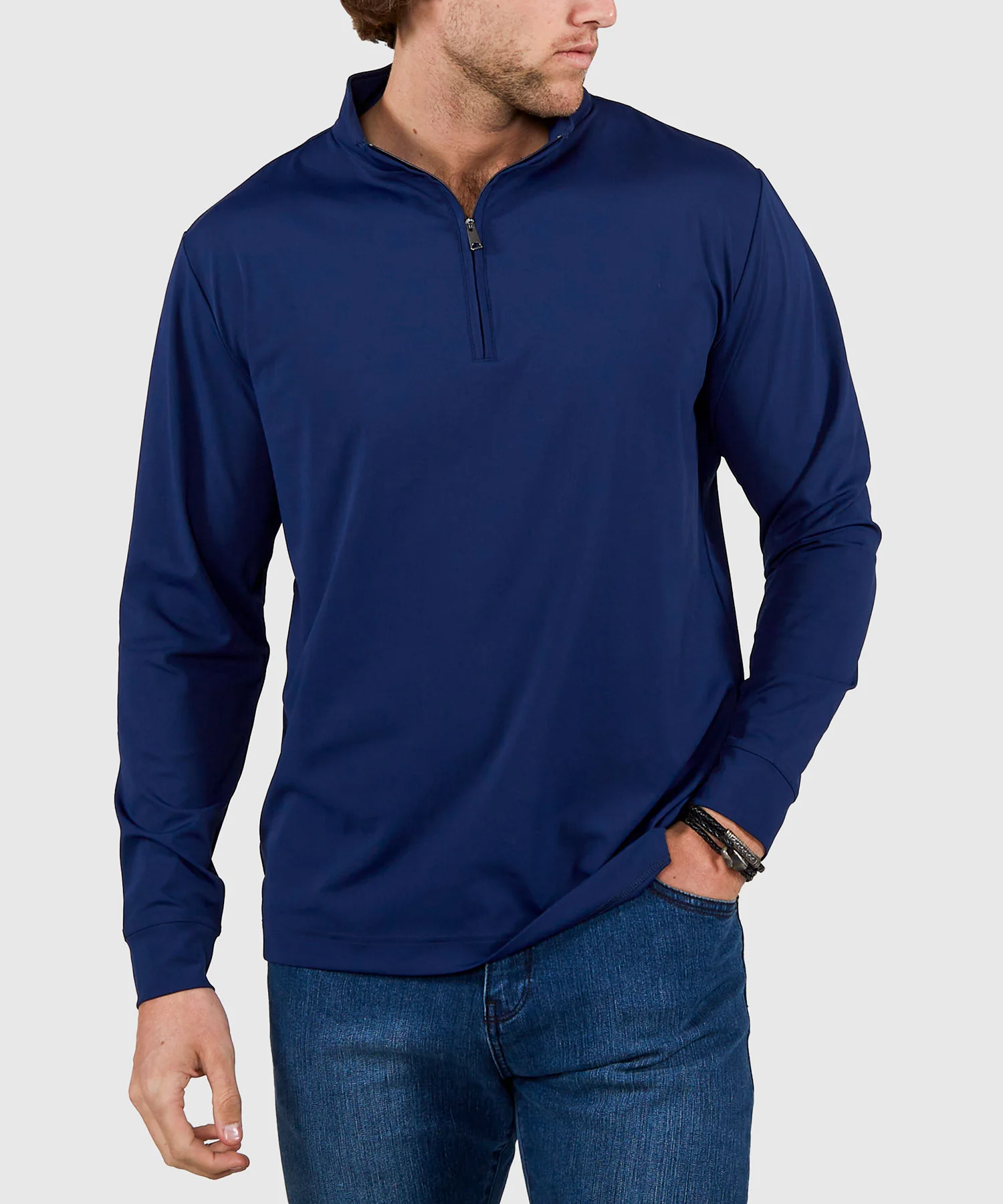 Westport No-Tuck Long Sleeve Stretch Performance Quarter Zip Pullover - Image 6