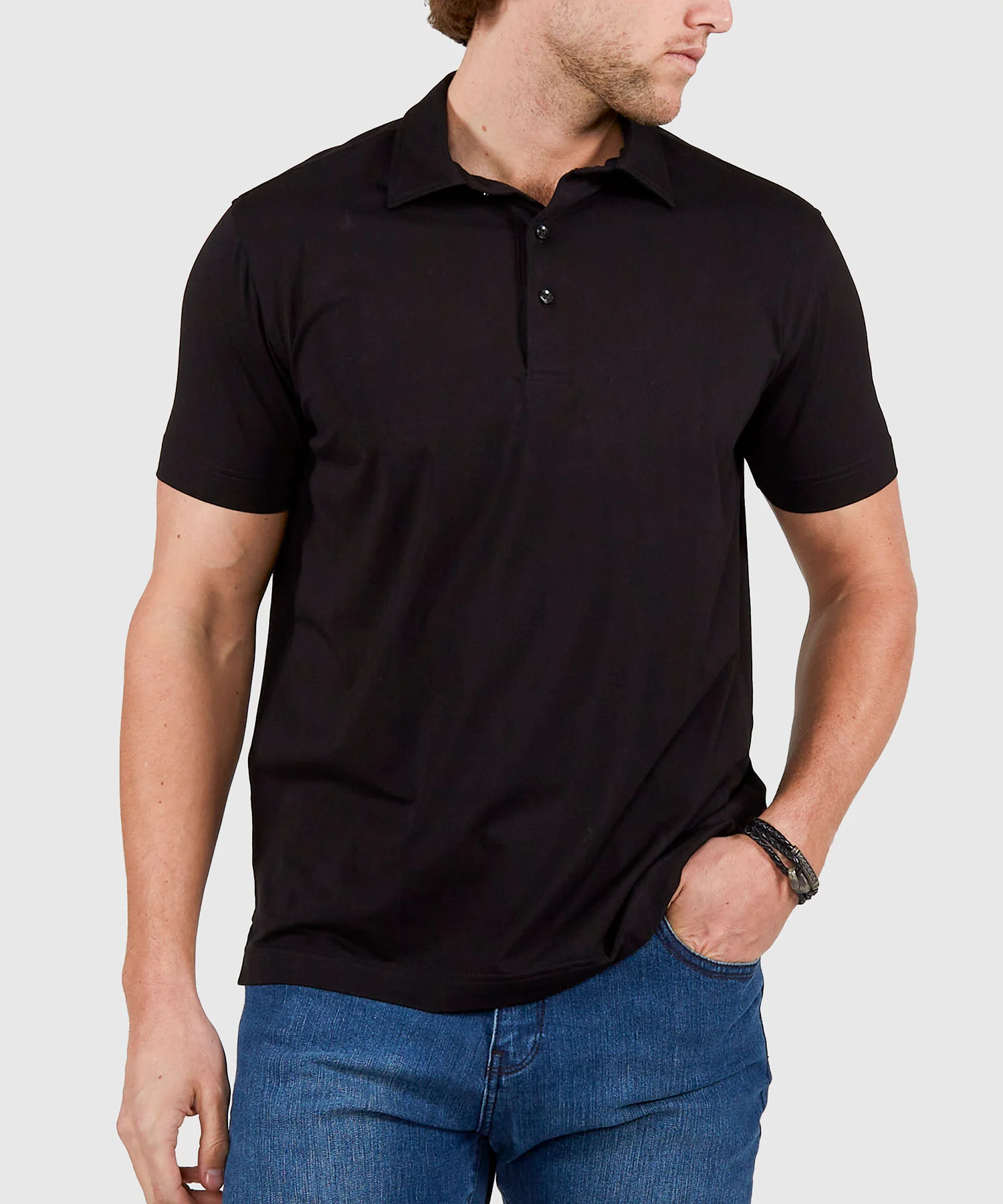 Westport No-Tuck Short Sleeve Cotton Performance Stretch Polo Knit Shirt - Image 10