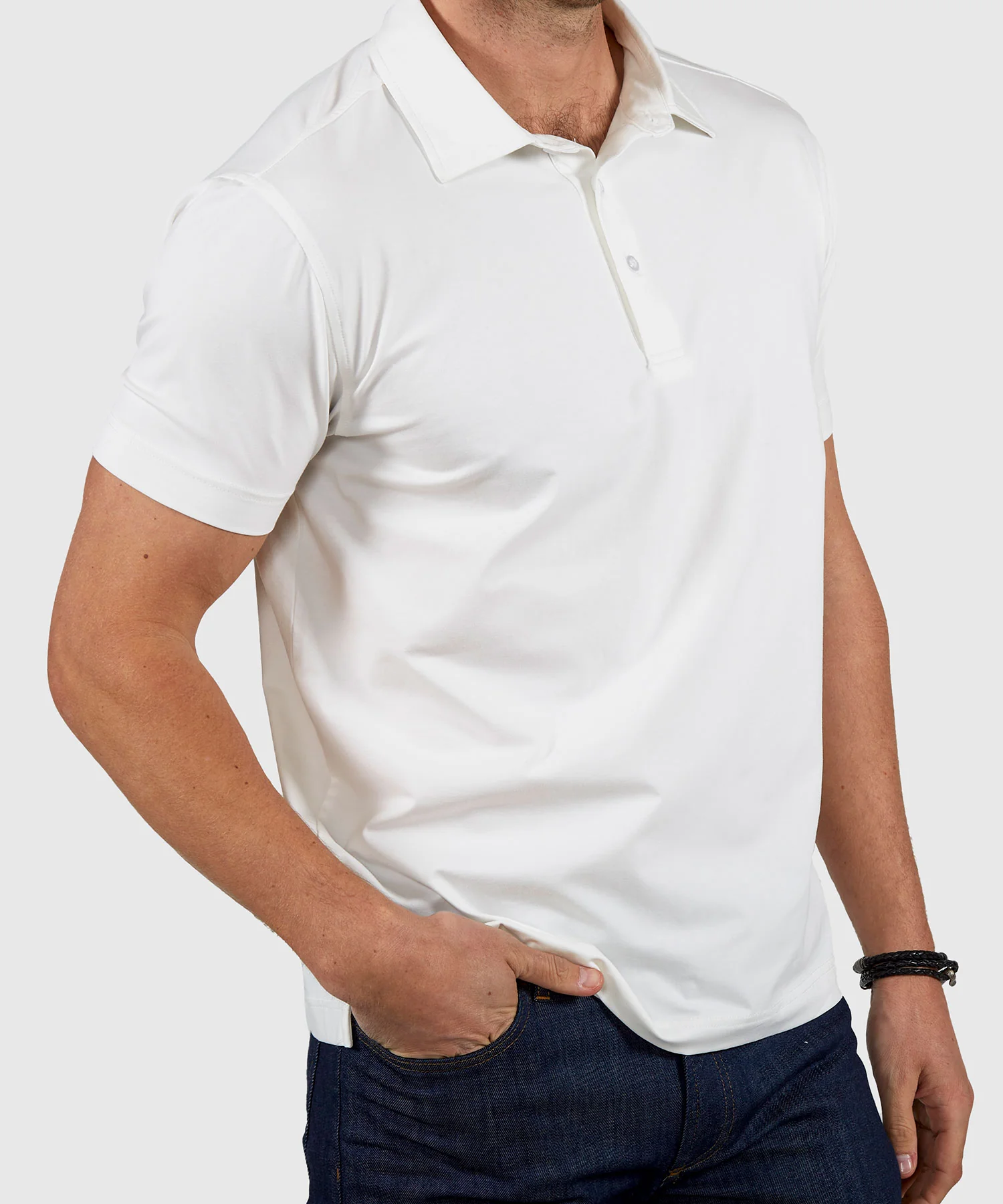 Westport No-Tuck Short Sleeve Cotton Performance Stretch Polo Knit Shirt - Image 18