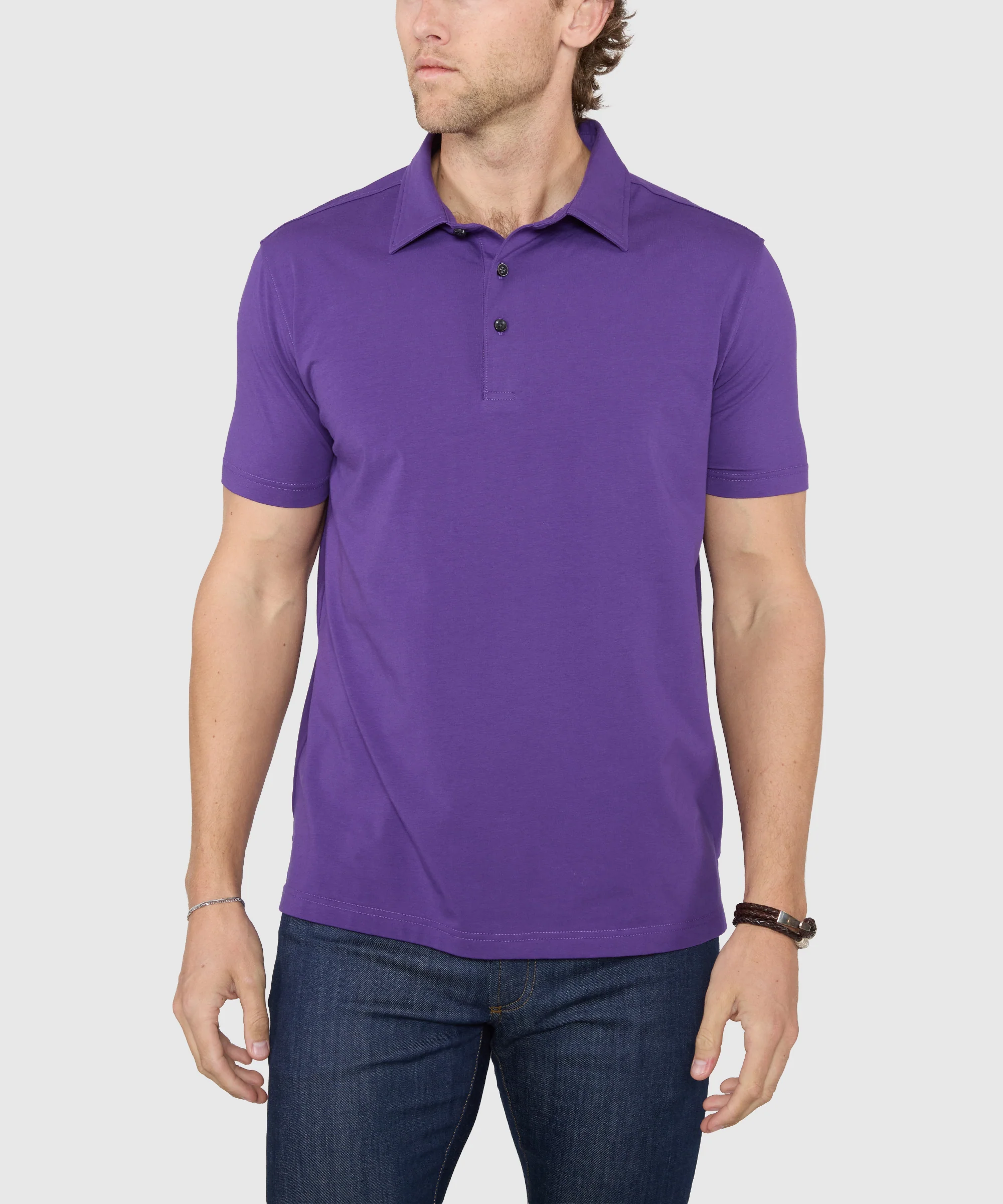 Westport No-Tuck Short Sleeve Cotton Performance Stretch Polo Knit Shirt - Image 20