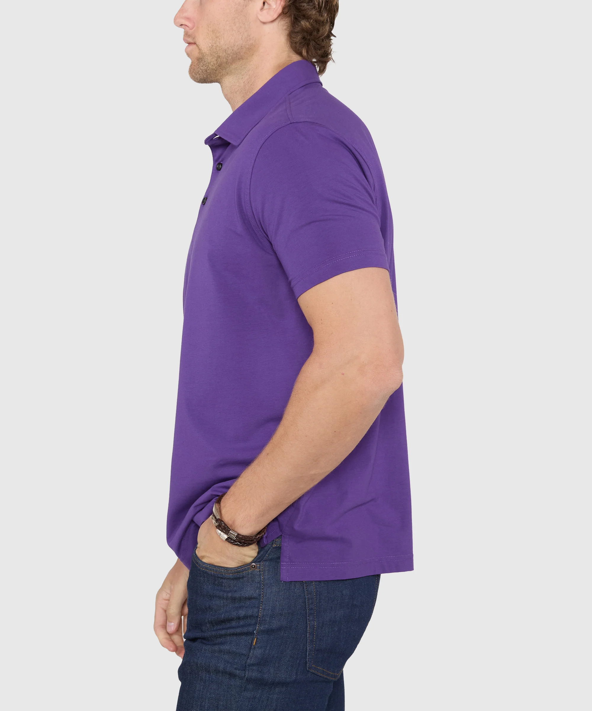 Westport No-Tuck Short Sleeve Cotton Performance Stretch Polo Knit Shirt - Image 21
