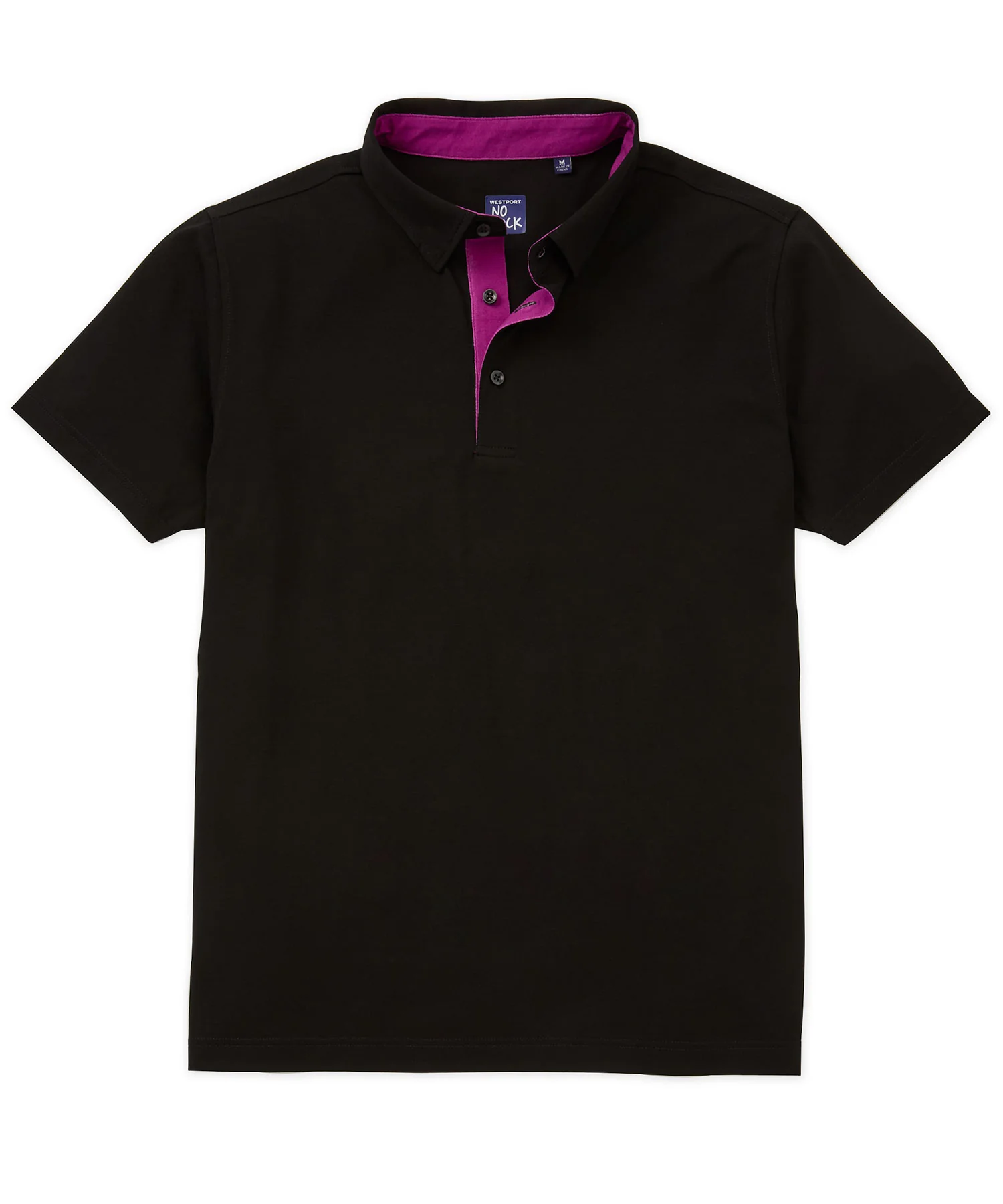 Westport No-Tuck Short Sleeve Cotton Performance Contrast Trim Placket Polo Knit Shirt - Image 10