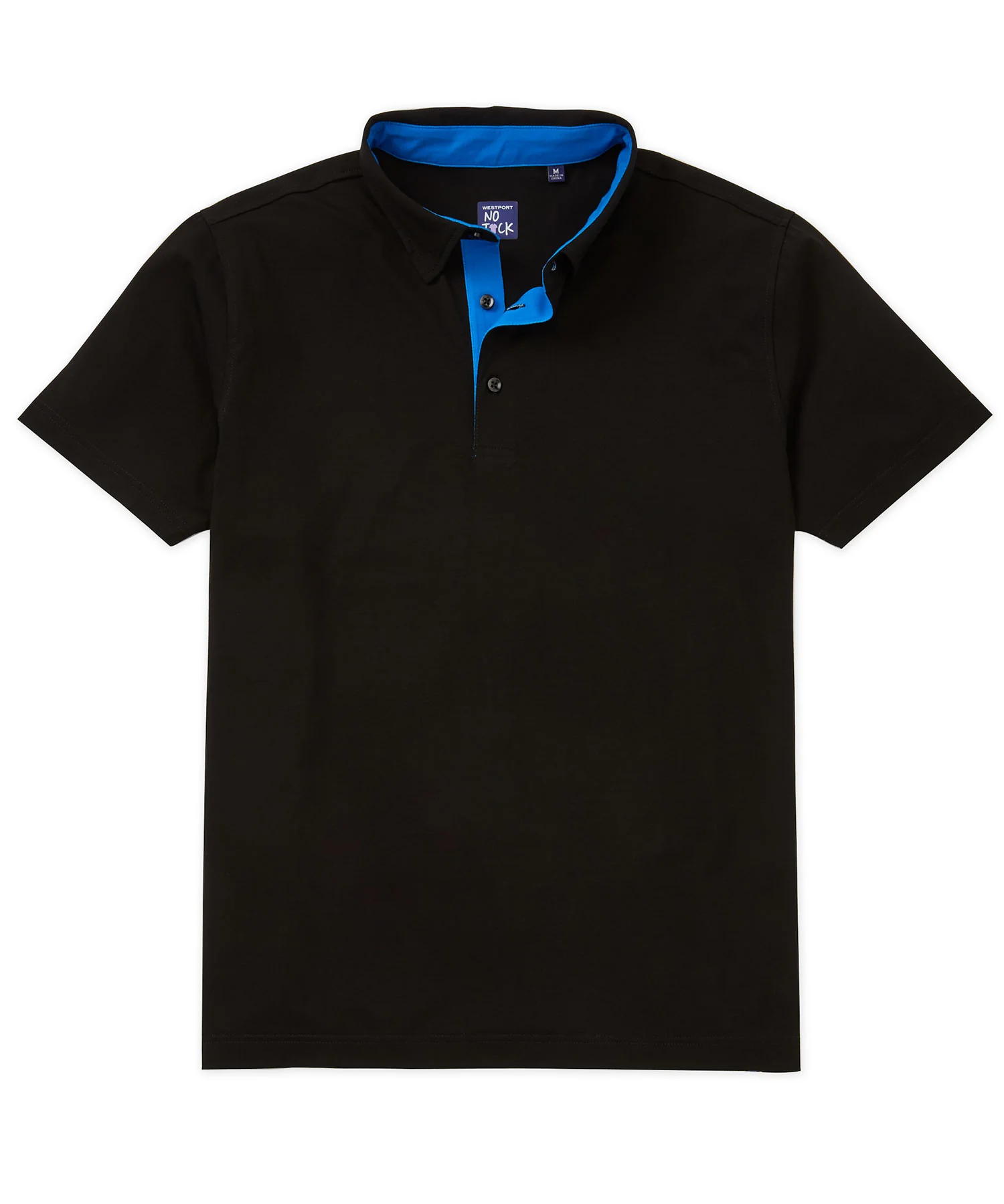 Westport No-Tuck Short Sleeve Cotton Performance Contrast Trim Placket Polo Knit Shirt - Image 14