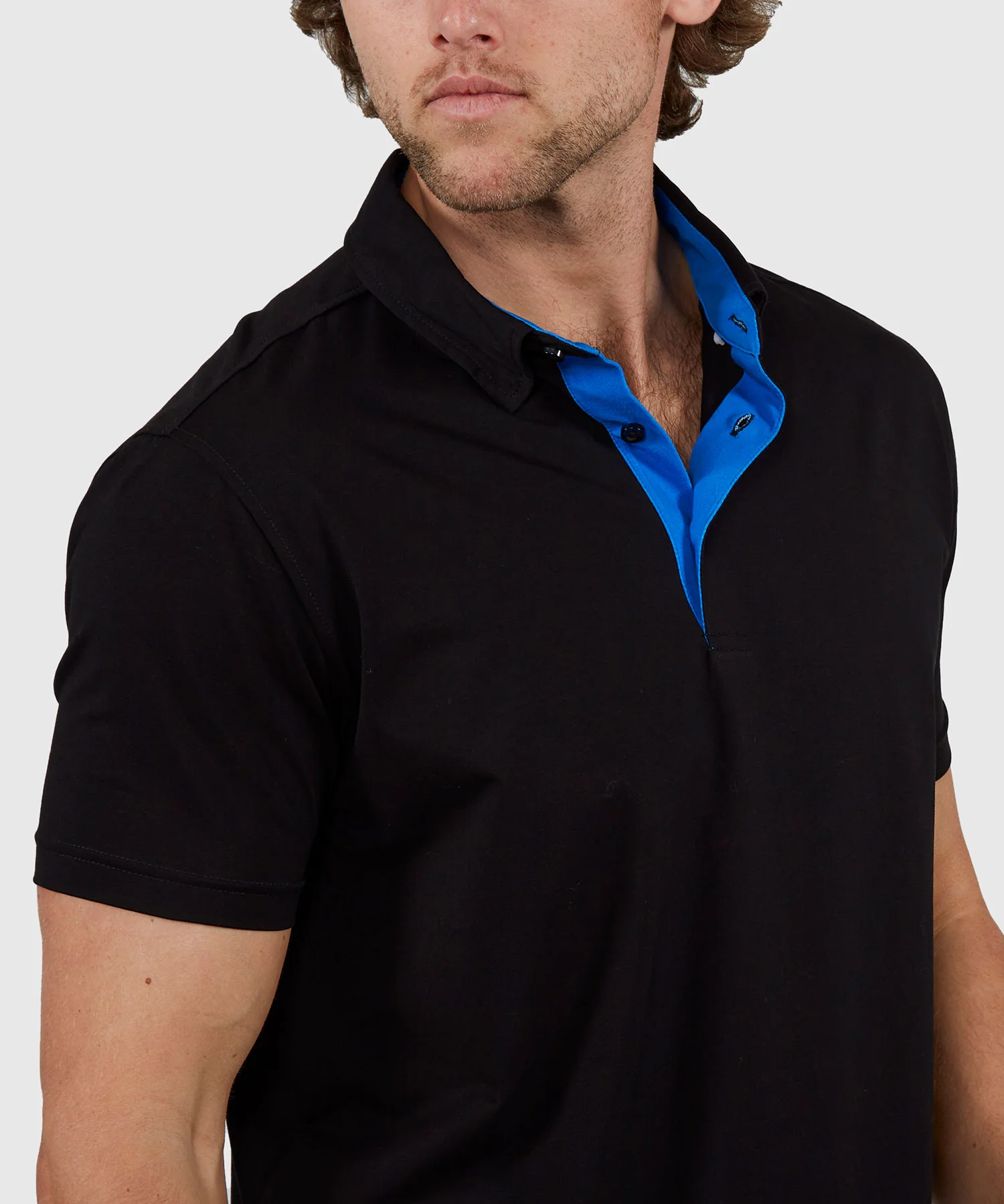Westport No-Tuck Short Sleeve Cotton Performance Contrast Trim Placket Polo Knit Shirt - Image 16