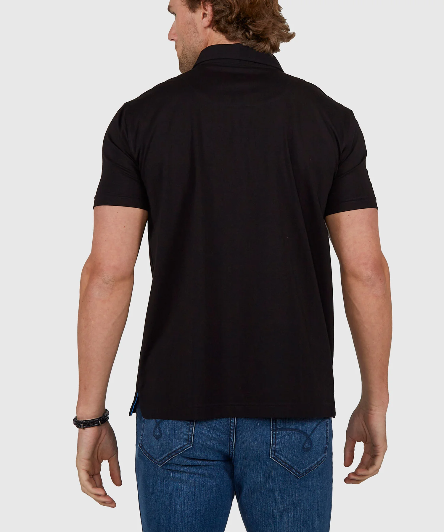 Westport No-Tuck Short Sleeve Cotton Performance Contrast Trim Placket Polo Knit Shirt - Image 17