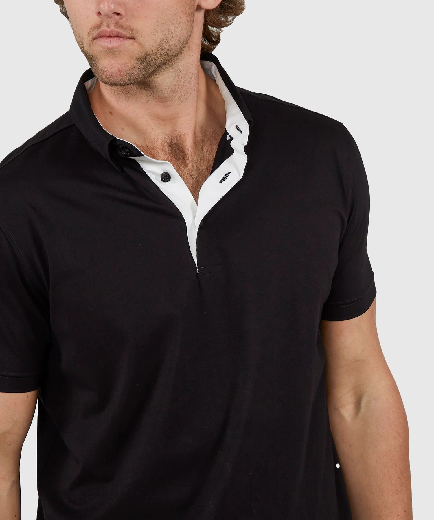 Westport No-Tuck Short Sleeve Cotton Performance Contrast Trim Placket Polo Knit Shirt - Image 6