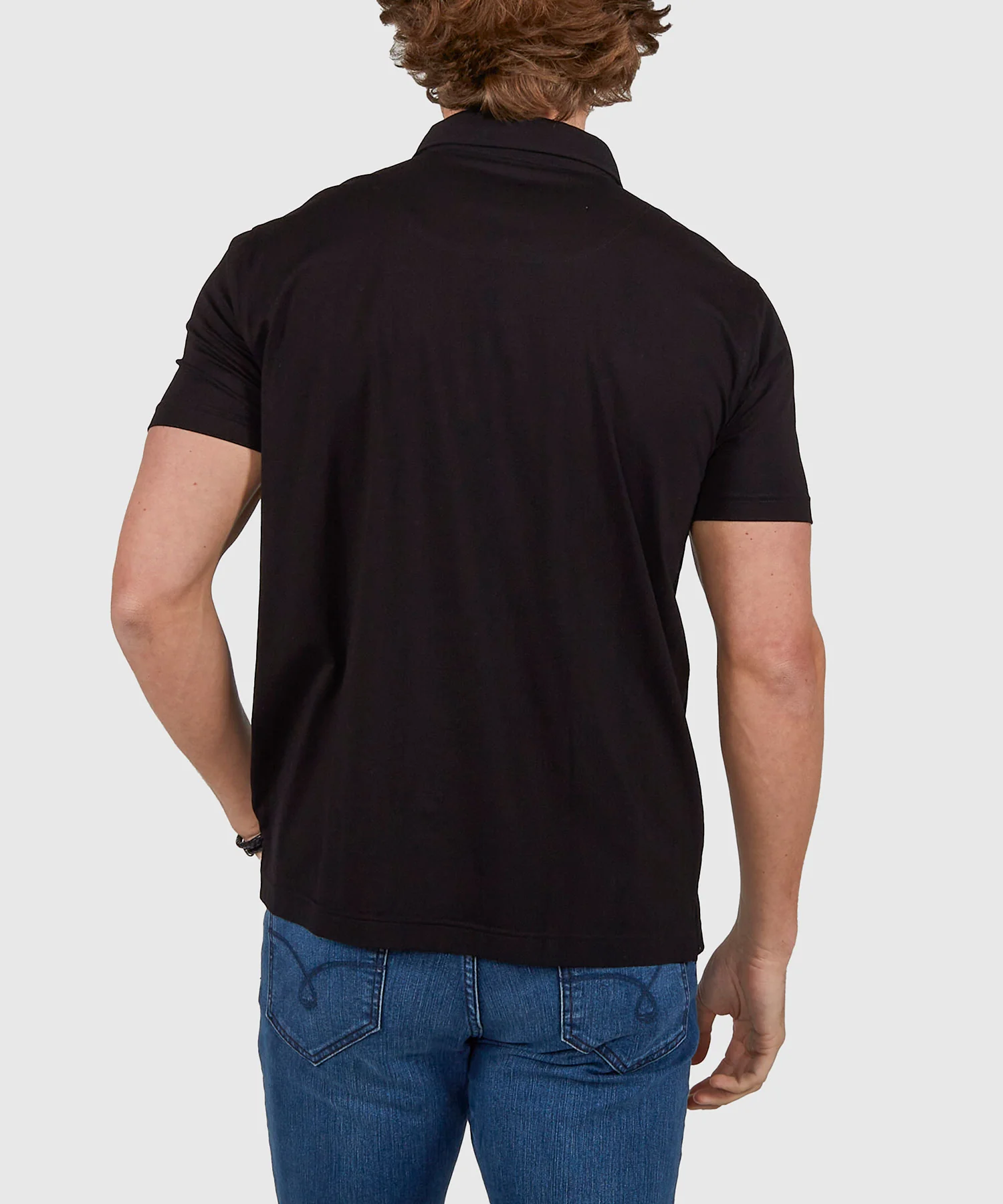 Westport No-Tuck Short Sleeve Cotton Performance Contrast Trim Placket Polo Knit Shirt - Image 8