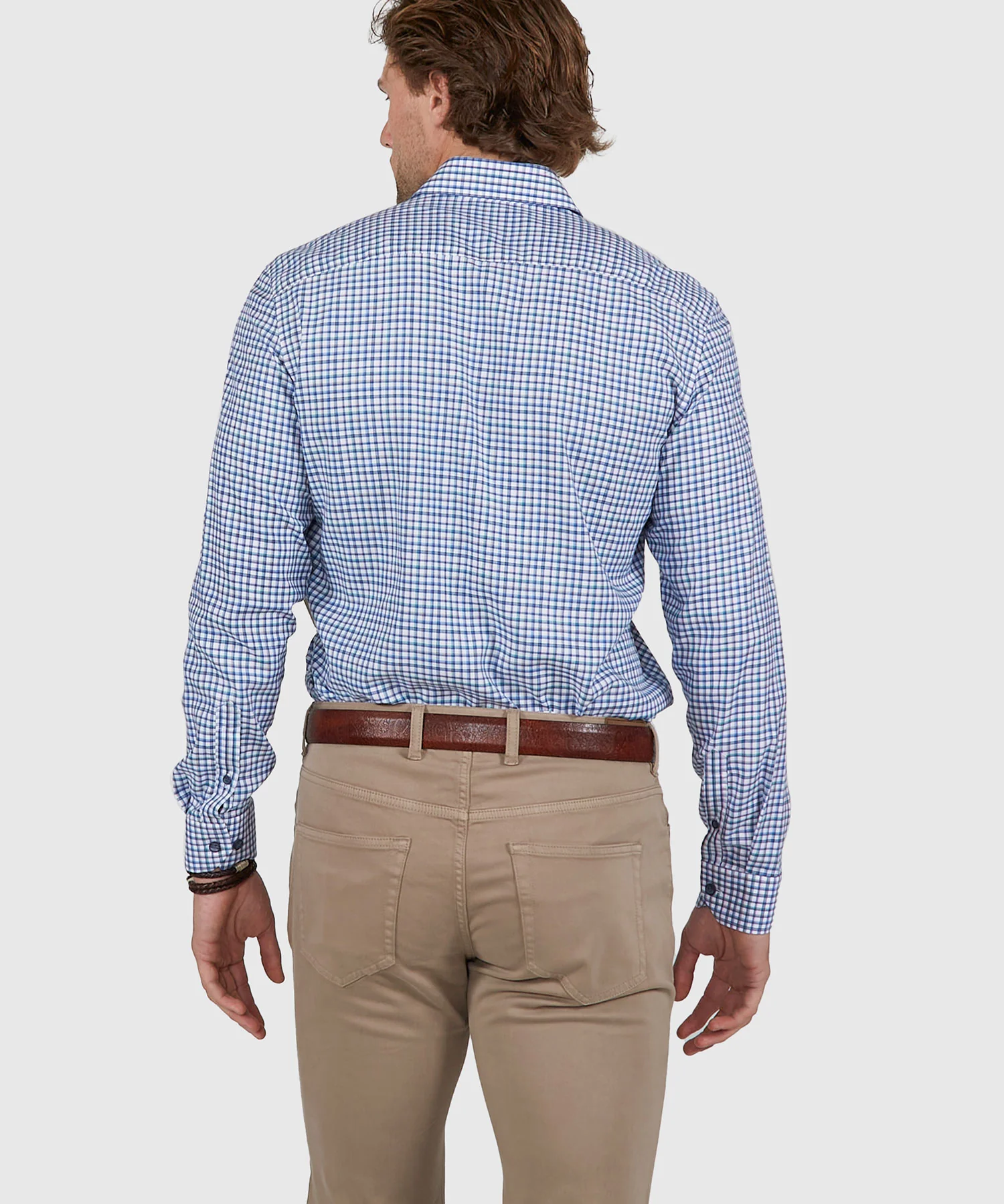 Westport Black Long Sleeve Semi Spread Button Under Plaid Collar Sport Shirt - Image 4