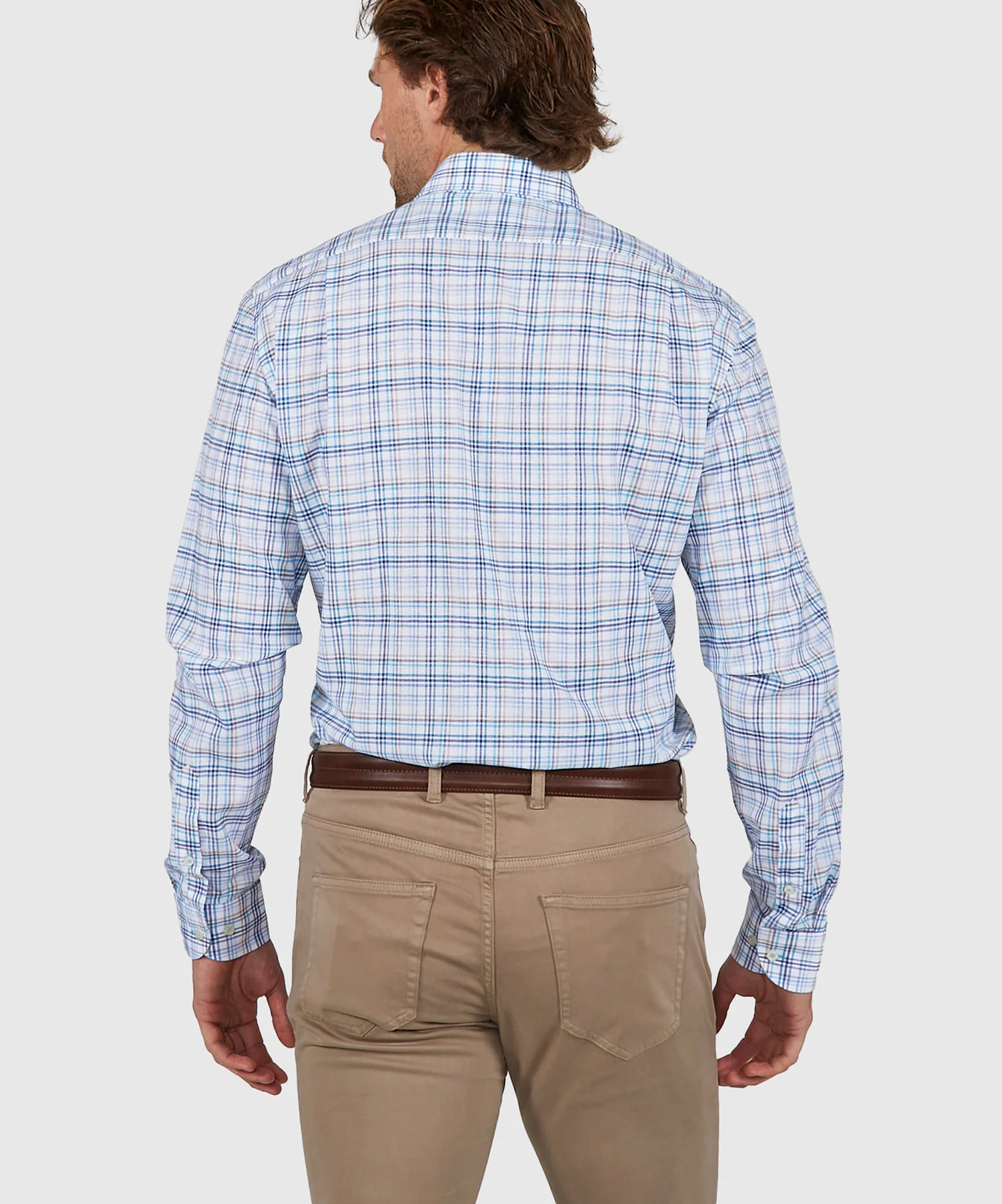 Westport Black Long Sleeve Semi Spread Button Under Collar Plaid Sport Shirt - Image 4