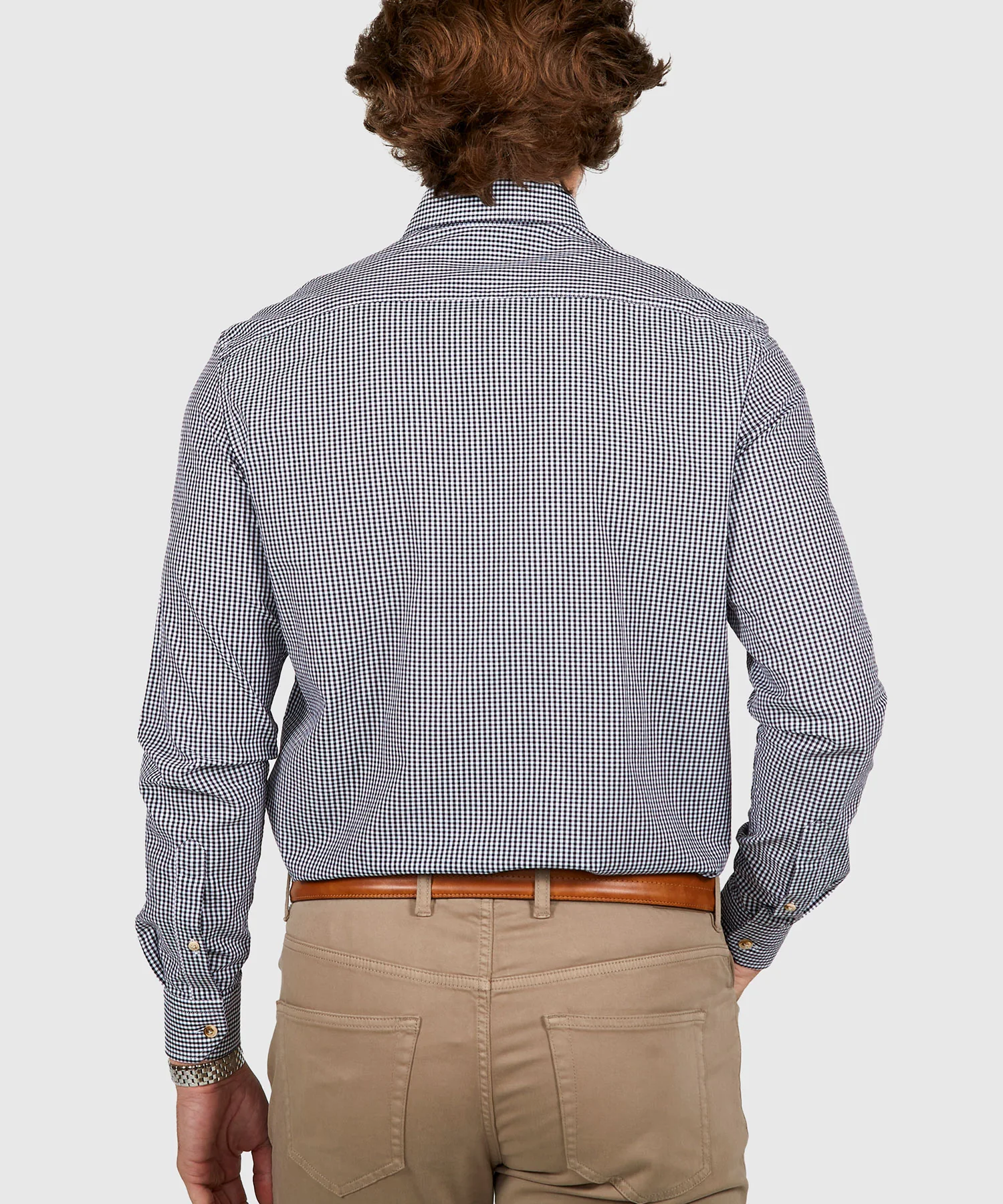 Westport Lifestyle Long Sleeve Button Down Collar Gingham Sport Shirt - Image 13