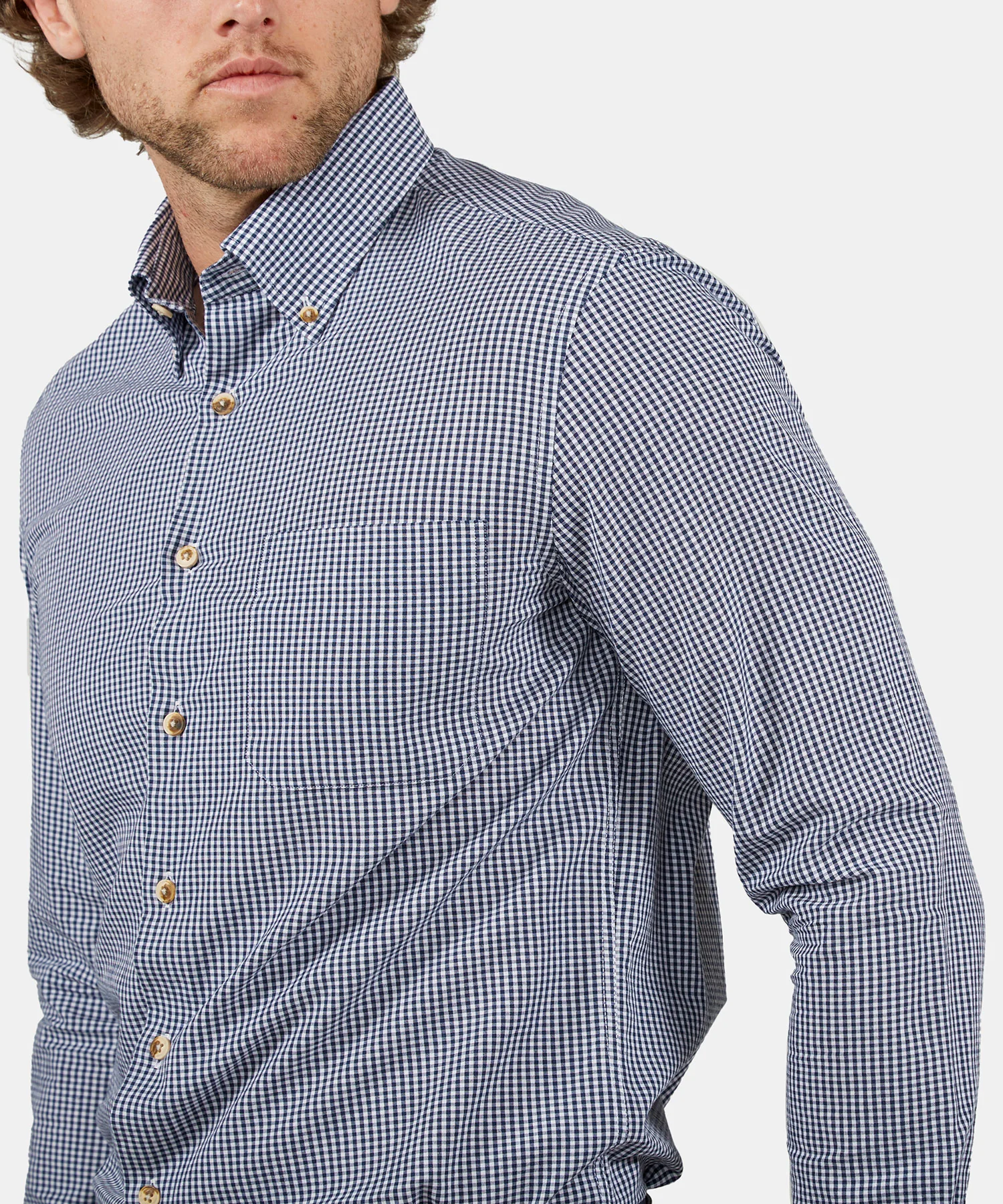 Westport Lifestyle Long Sleeve Button Down Collar Gingham Sport Shirt - Image 17