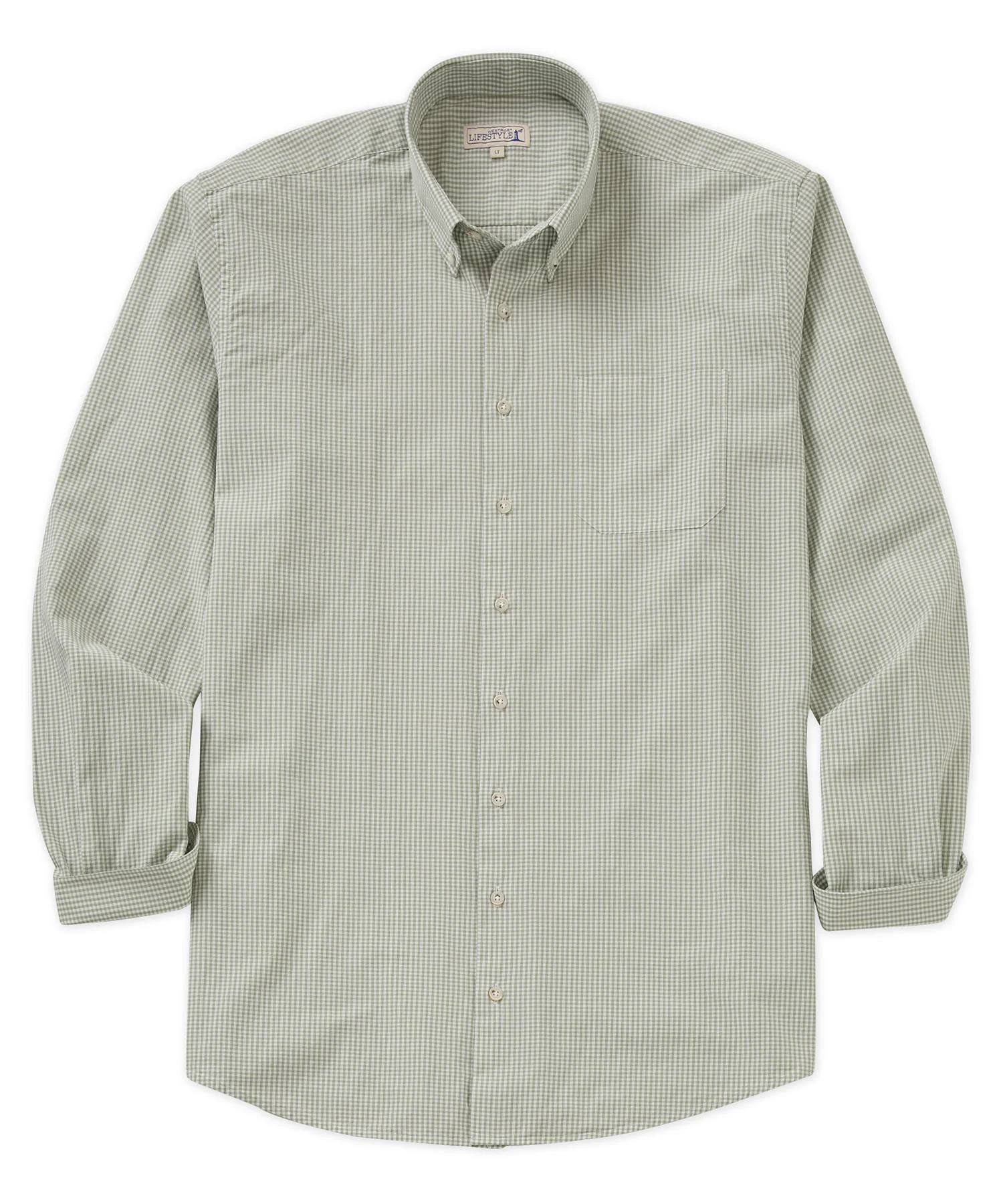 Westport Lifestyle Long Sleeve Button Down Collar Gingham Sport Shirt - Image 24