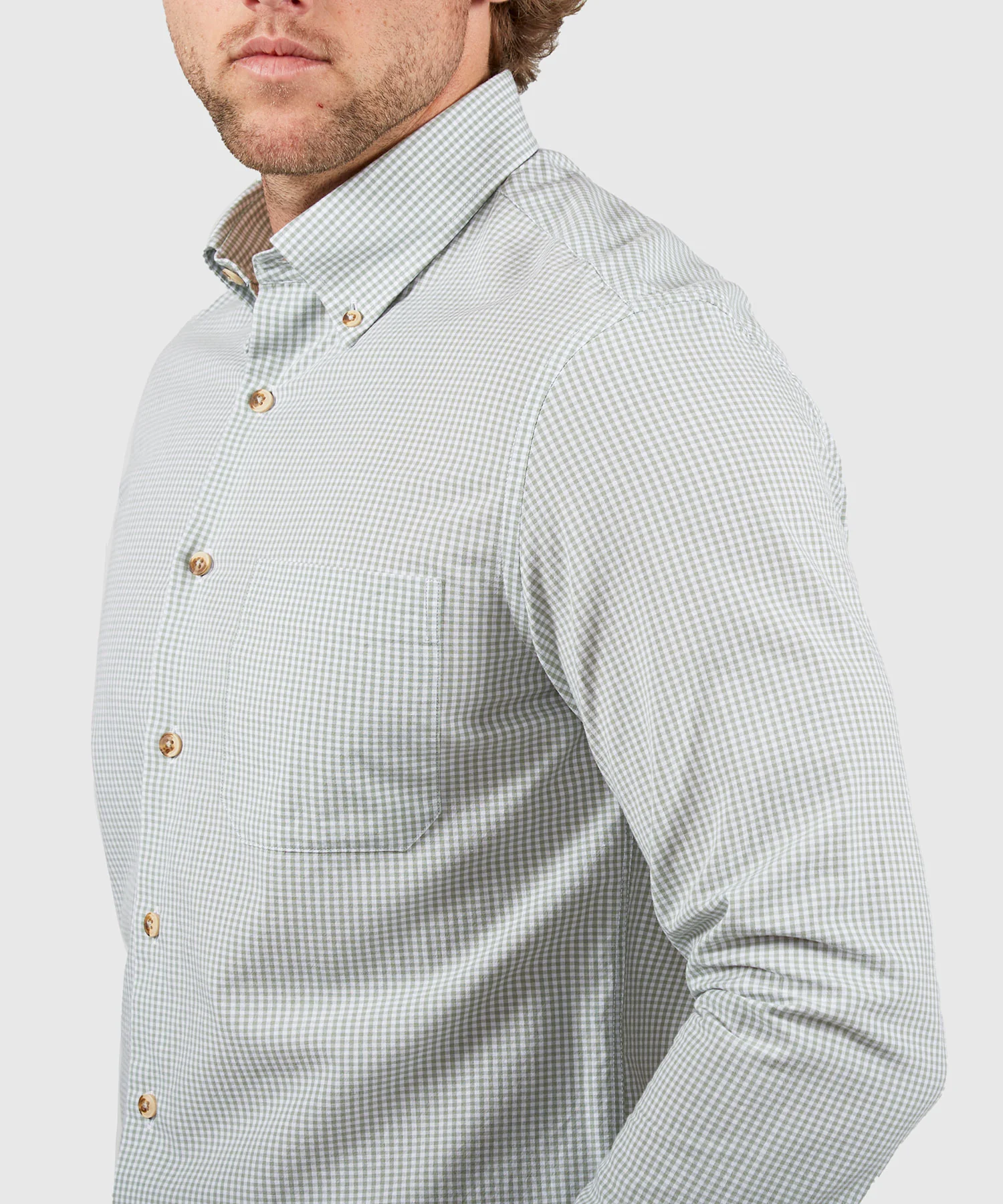 Westport Lifestyle Long Sleeve Button Down Collar Gingham Sport Shirt - Image 26