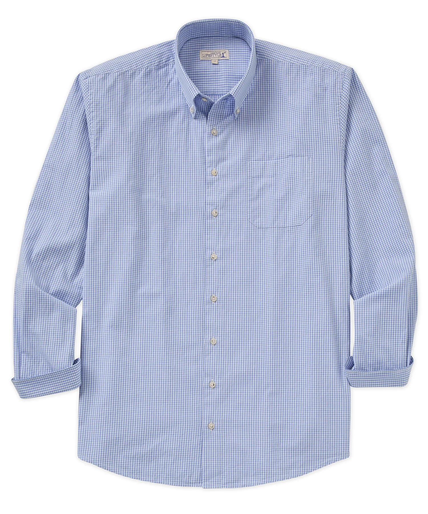 Westport Lifestyle Long Sleeve Button Down Collar Gingham Sport Shirt - Image 28