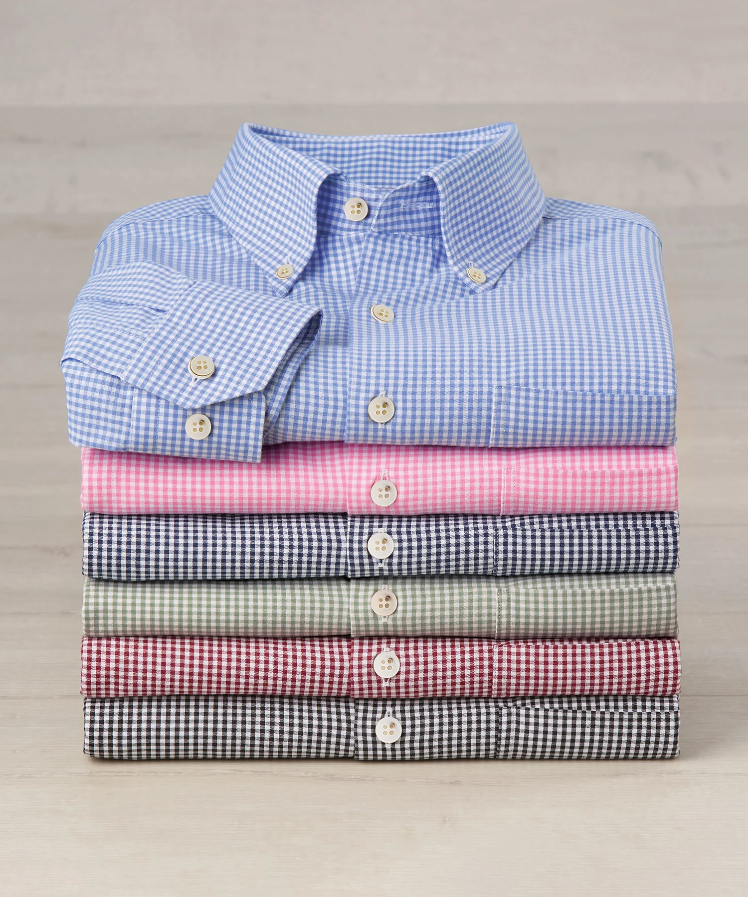 Westport Lifestyle Long Sleeve Button Down Collar Gingham Sport Shirt - Image 3