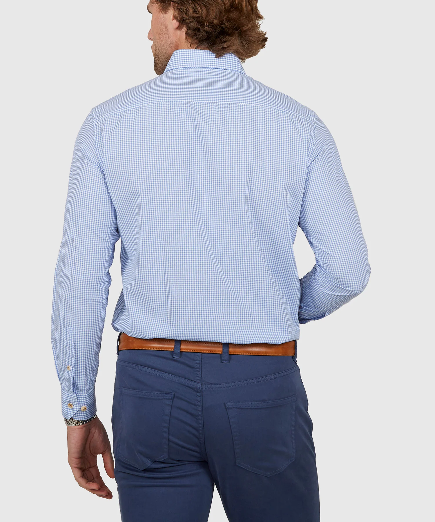 Westport Lifestyle Long Sleeve Button Down Collar Gingham Sport Shirt - Image 32