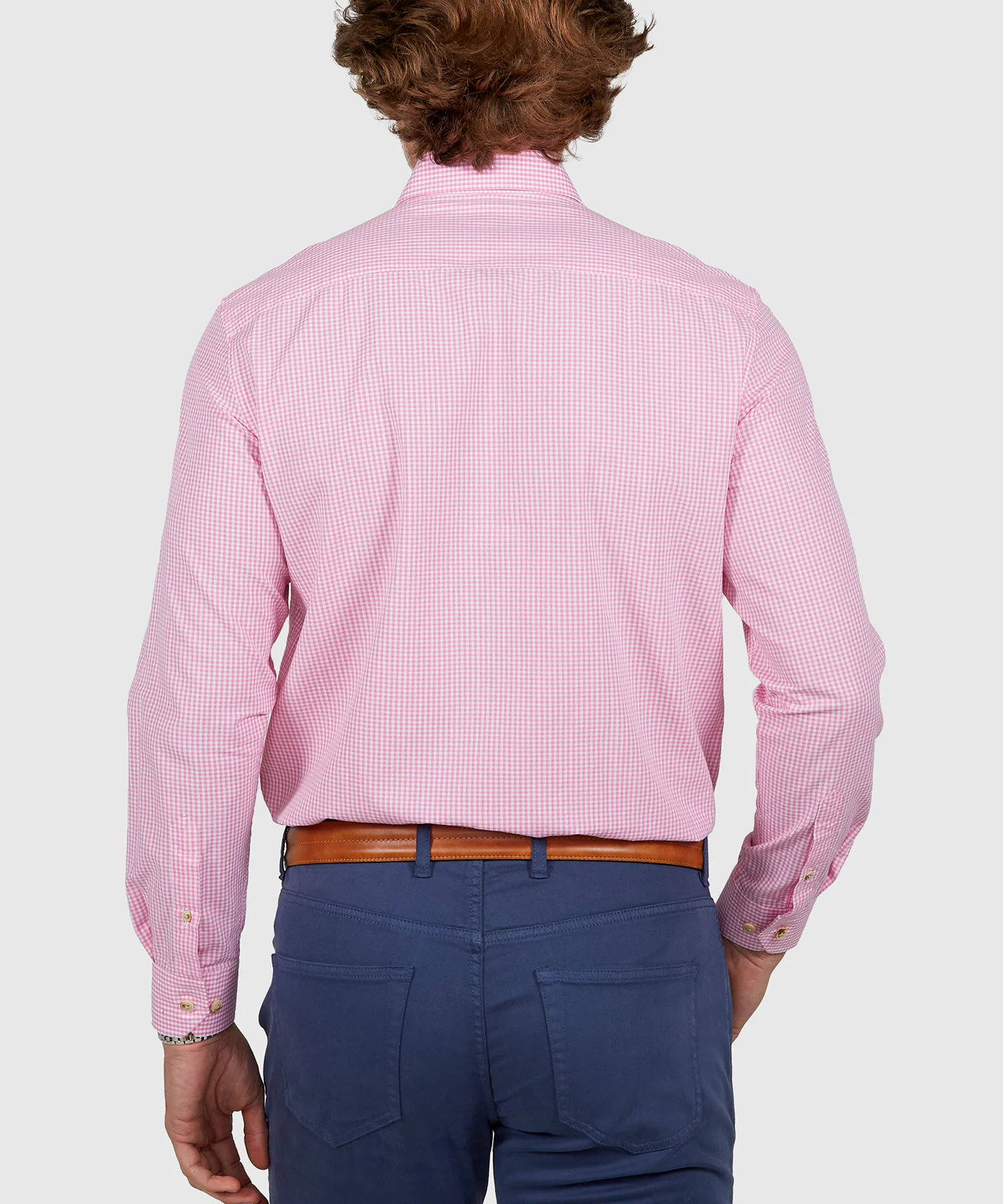 Westport Lifestyle Long Sleeve Button Down Collar Gingham Sport Shirt - Image 8