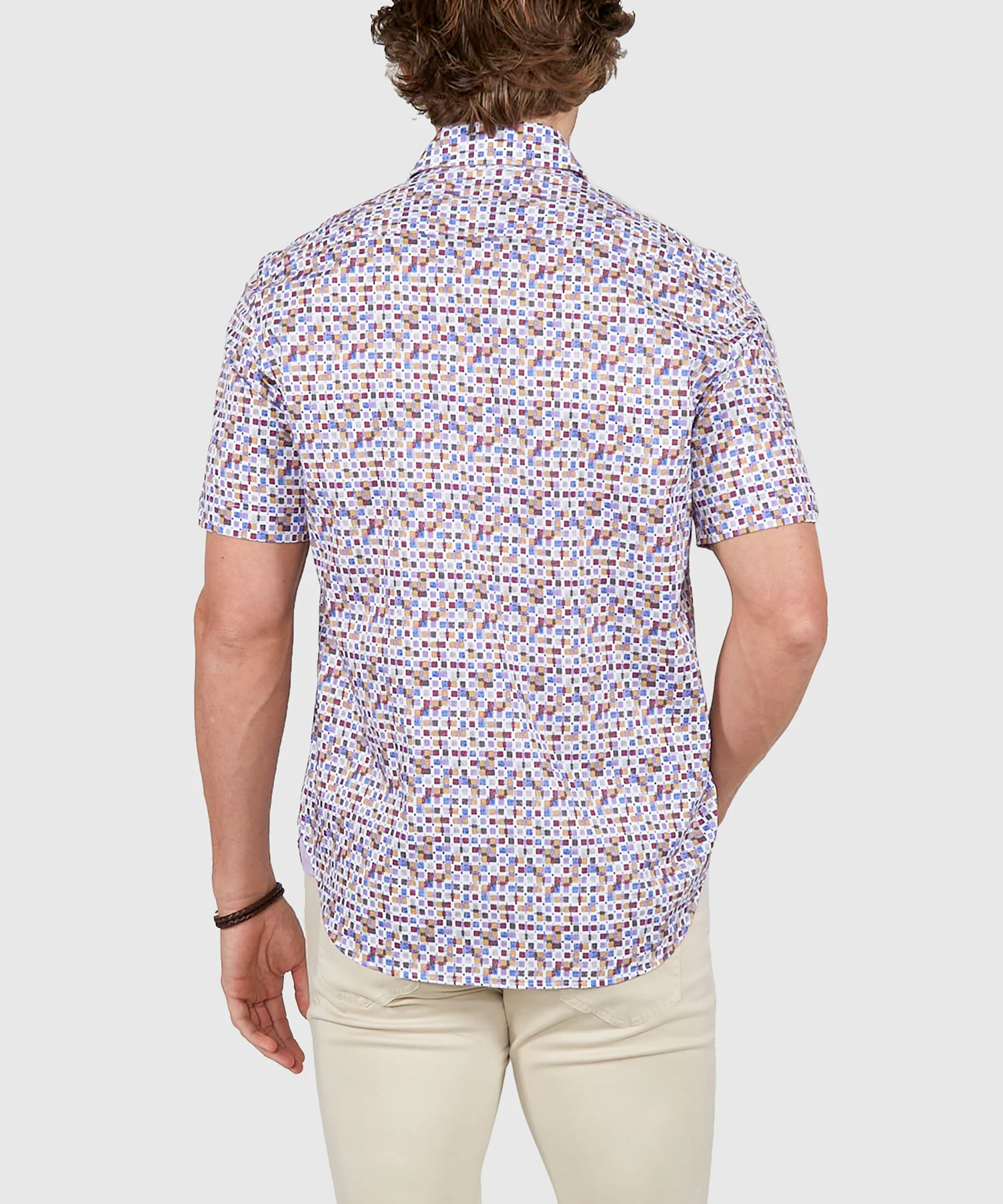 Westport Black Short Sleeve Semi Spread Button Under Collar Print Sport Shirt - Image 25