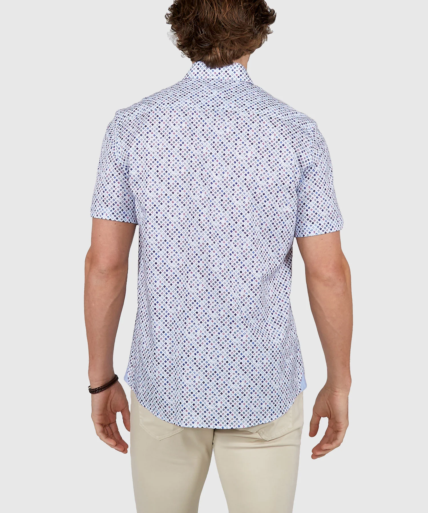 Westport Black Short Sleeve Semi Spread Button Under Collar Print Sport Shirt - Image 30
