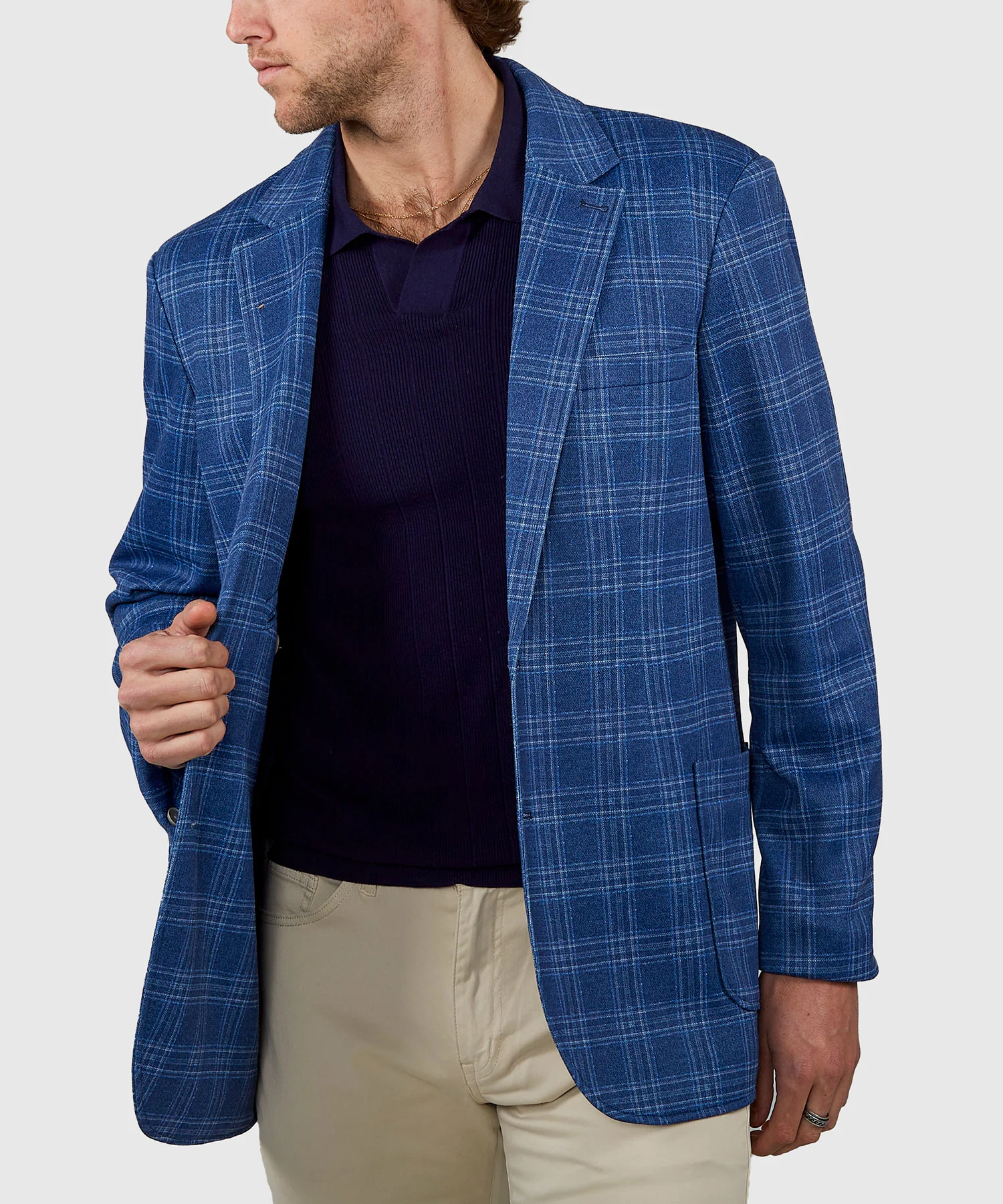 Westport Black Sonoma Two-Button Side-Vent Plaid Sport Coat - Image 6