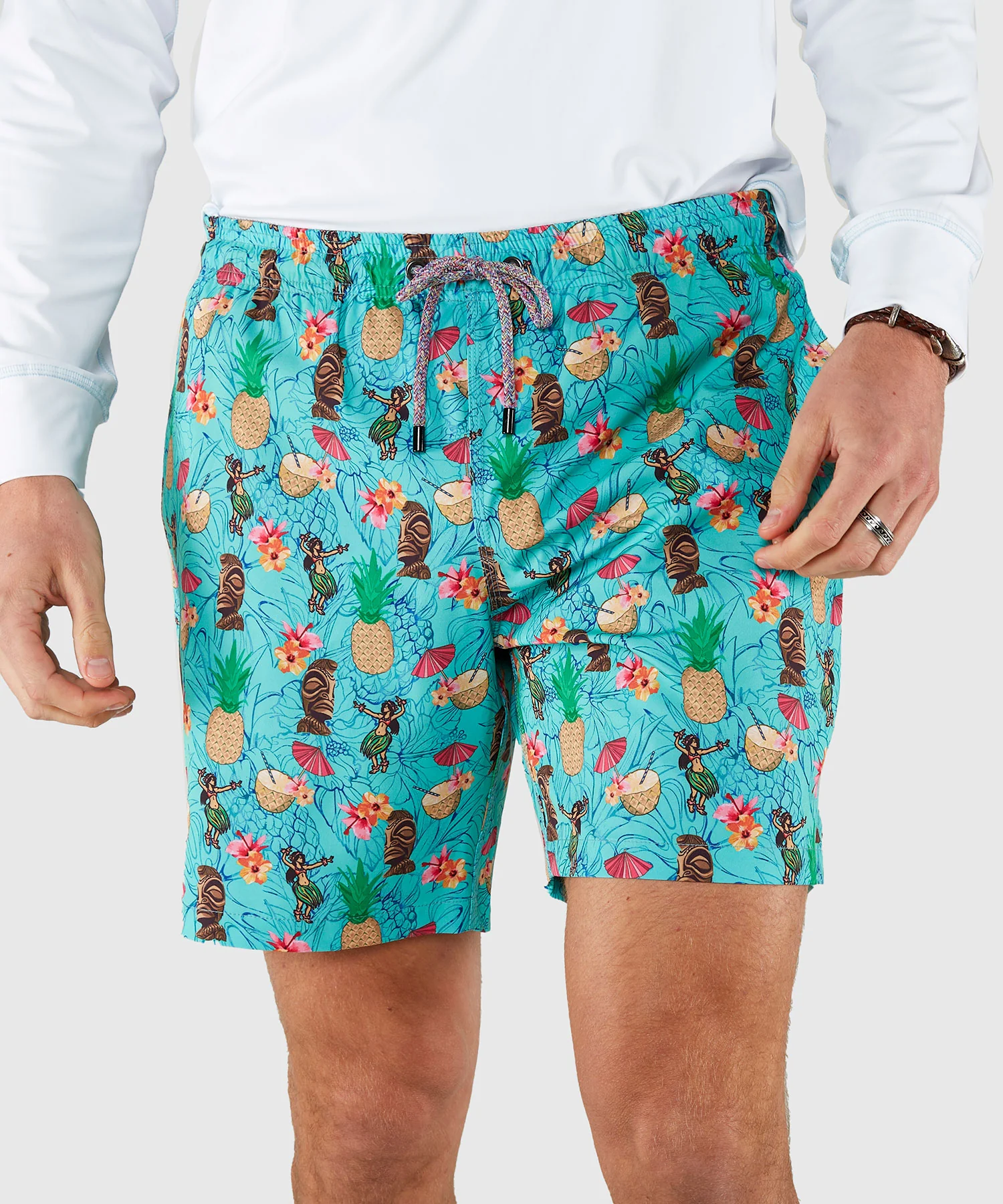 Westport Black Aloha Print Hampton Swim Trunk - Image 4