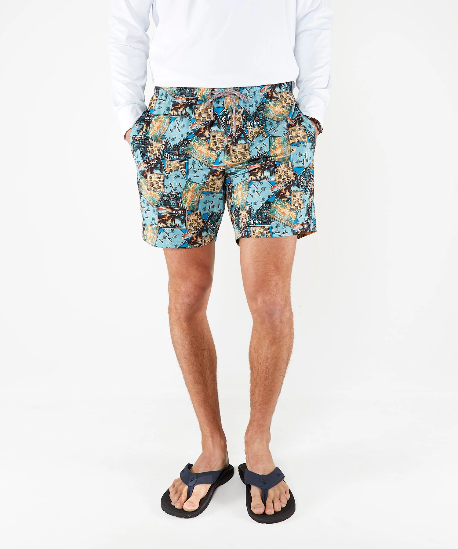 Westport Black Postcard Print Hampton Swim Trunk - Image 3