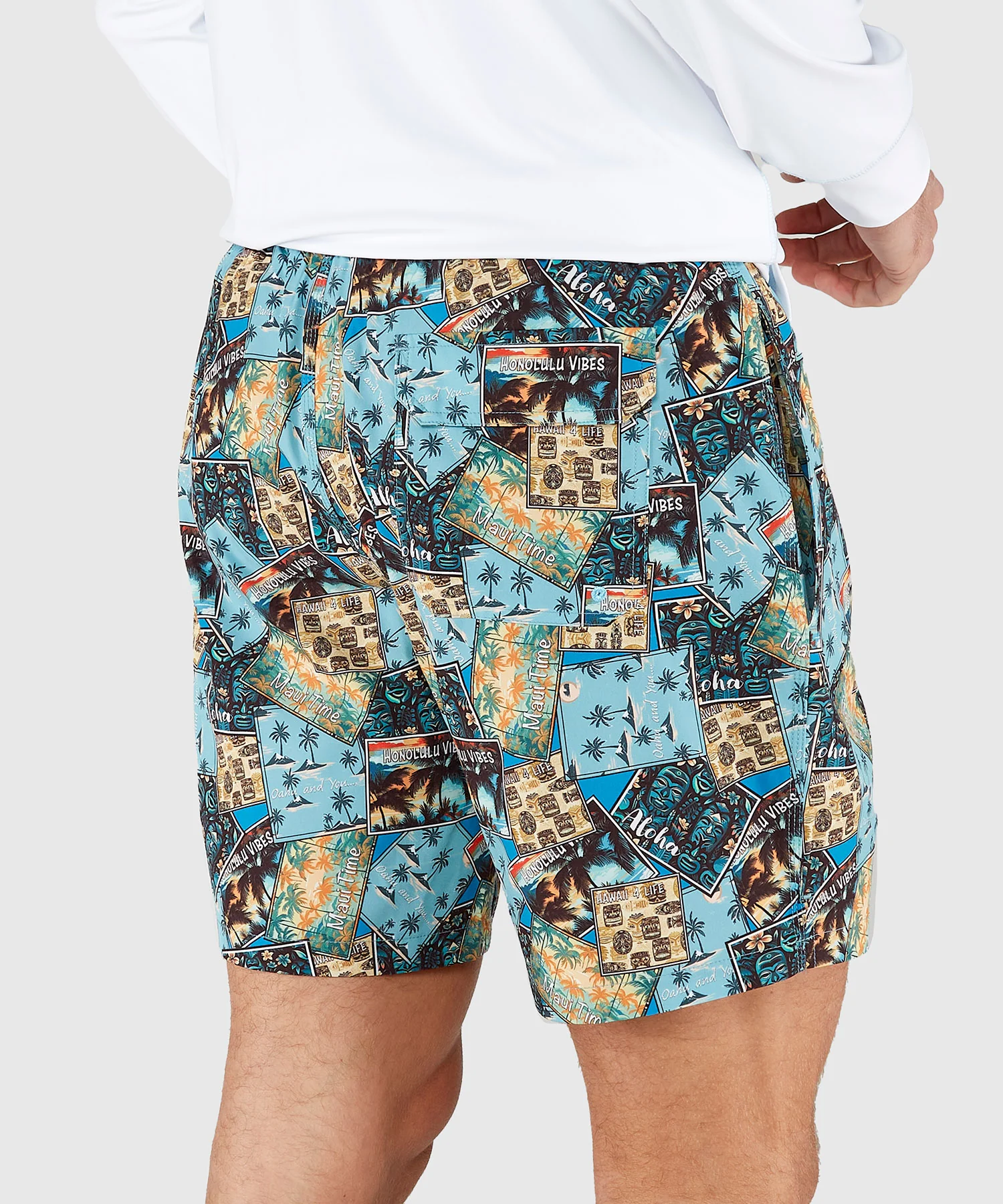 Westport Black Postcard Print Hampton Swim Trunk - Image 4
