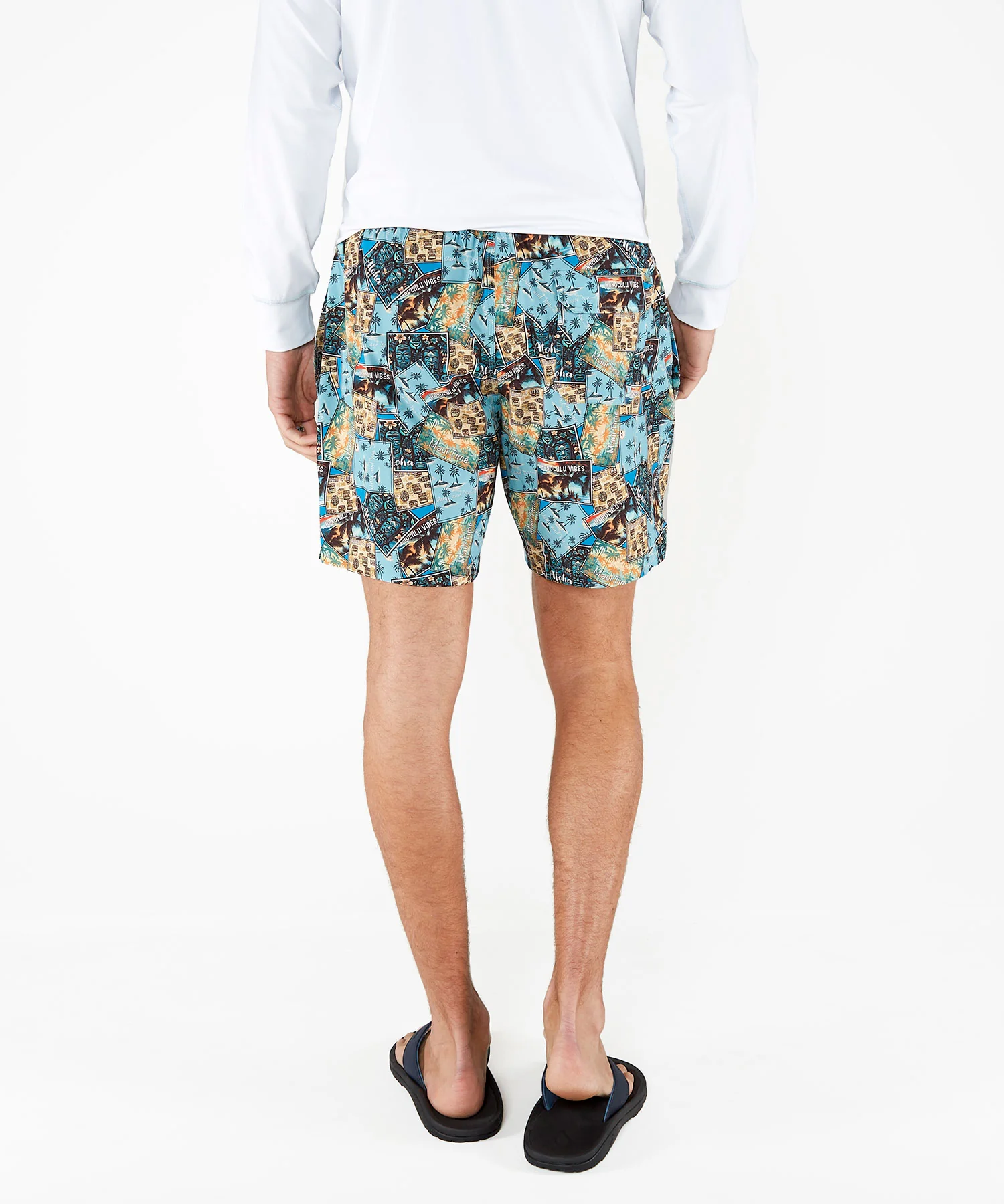 Westport Black Postcard Print Hampton Swim Trunk - Image 6