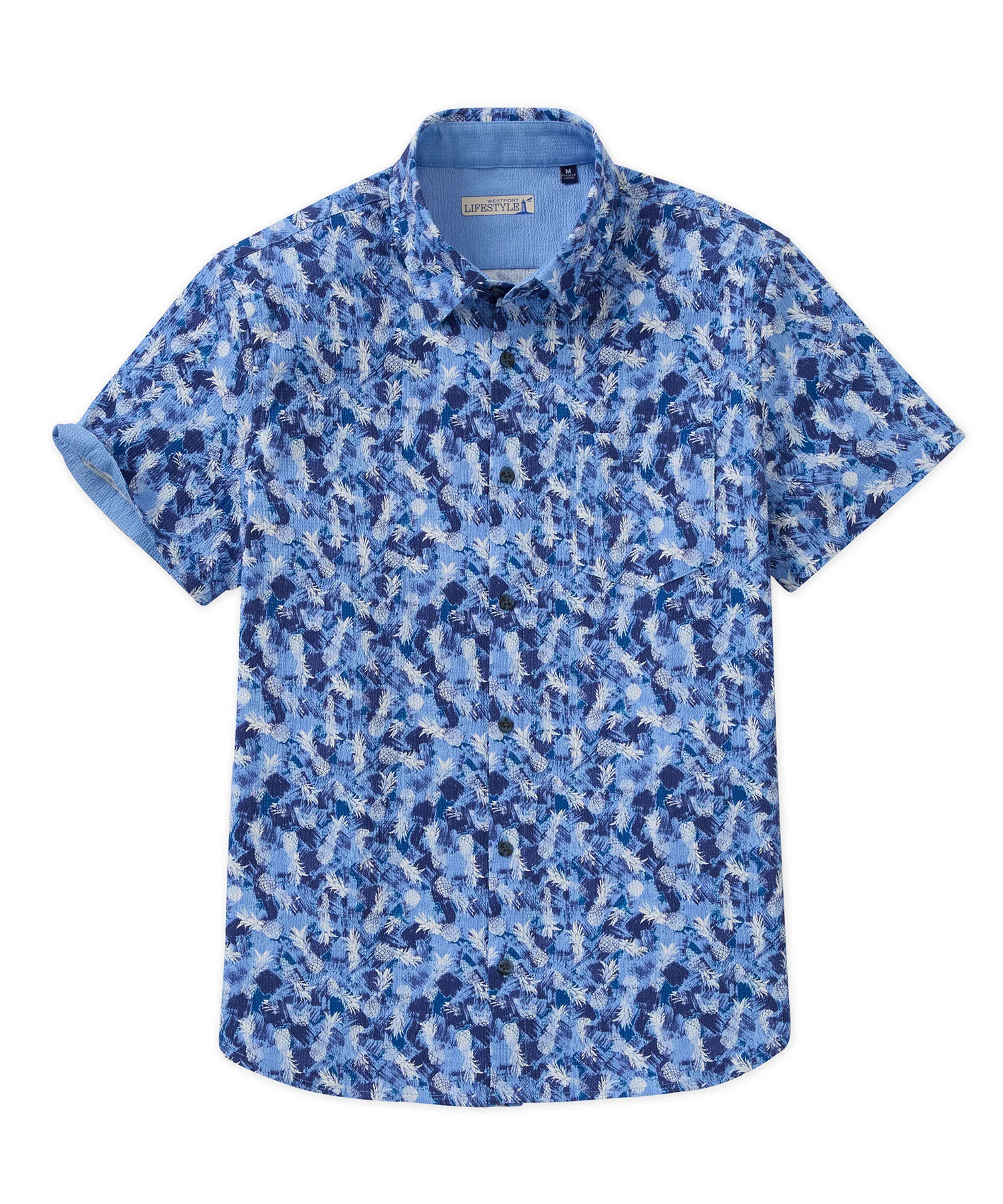 Westport Lifestyle Short Sleeve Seersucker Print Sport Shirt - Image 13