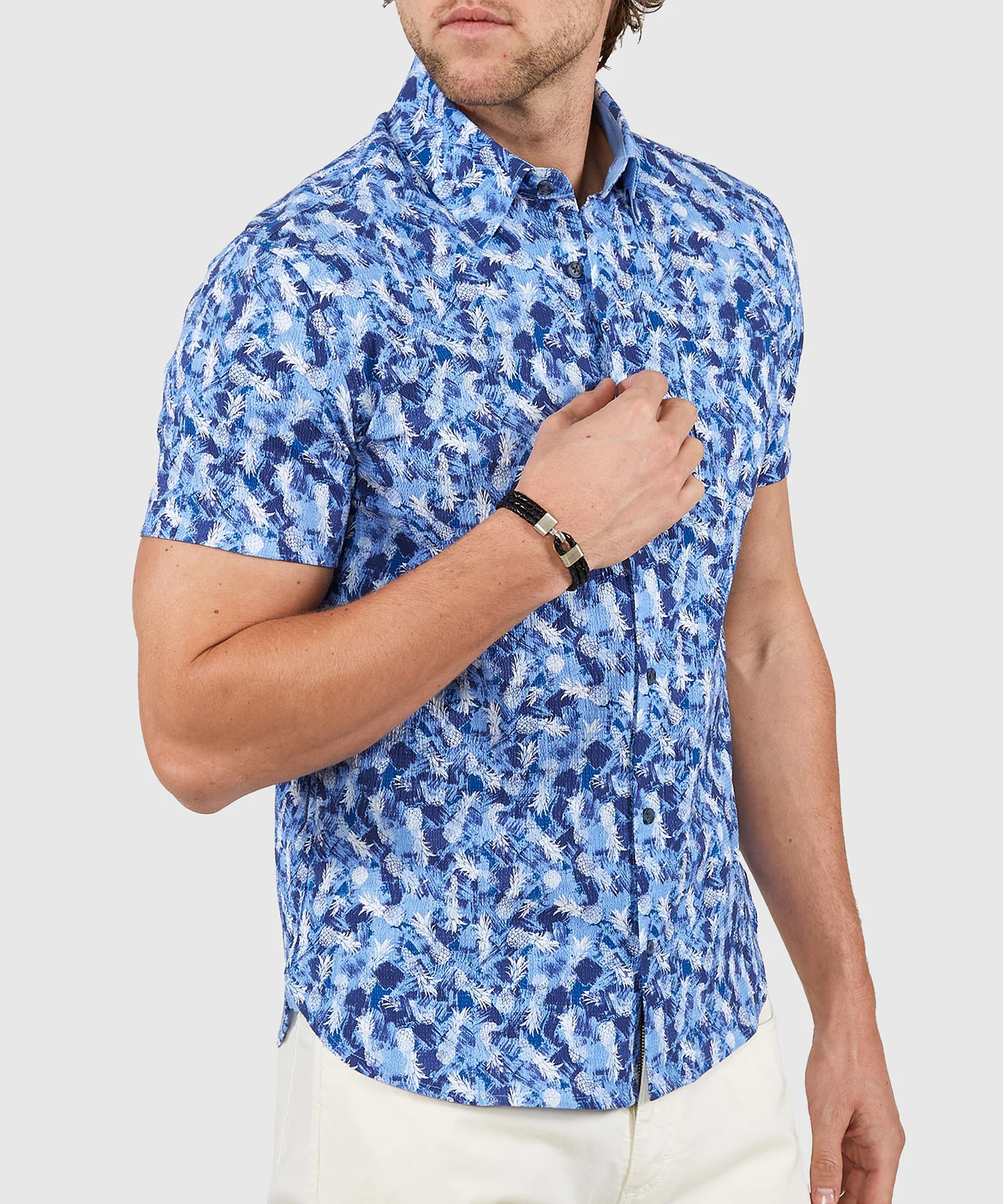 Westport Lifestyle Short Sleeve Seersucker Print Sport Shirt - Image 15