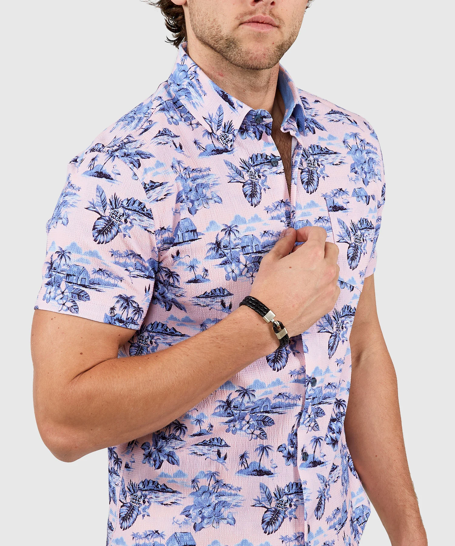 Westport Lifestyle Short Sleeve Seersucker Print Sport Shirt - Image 20