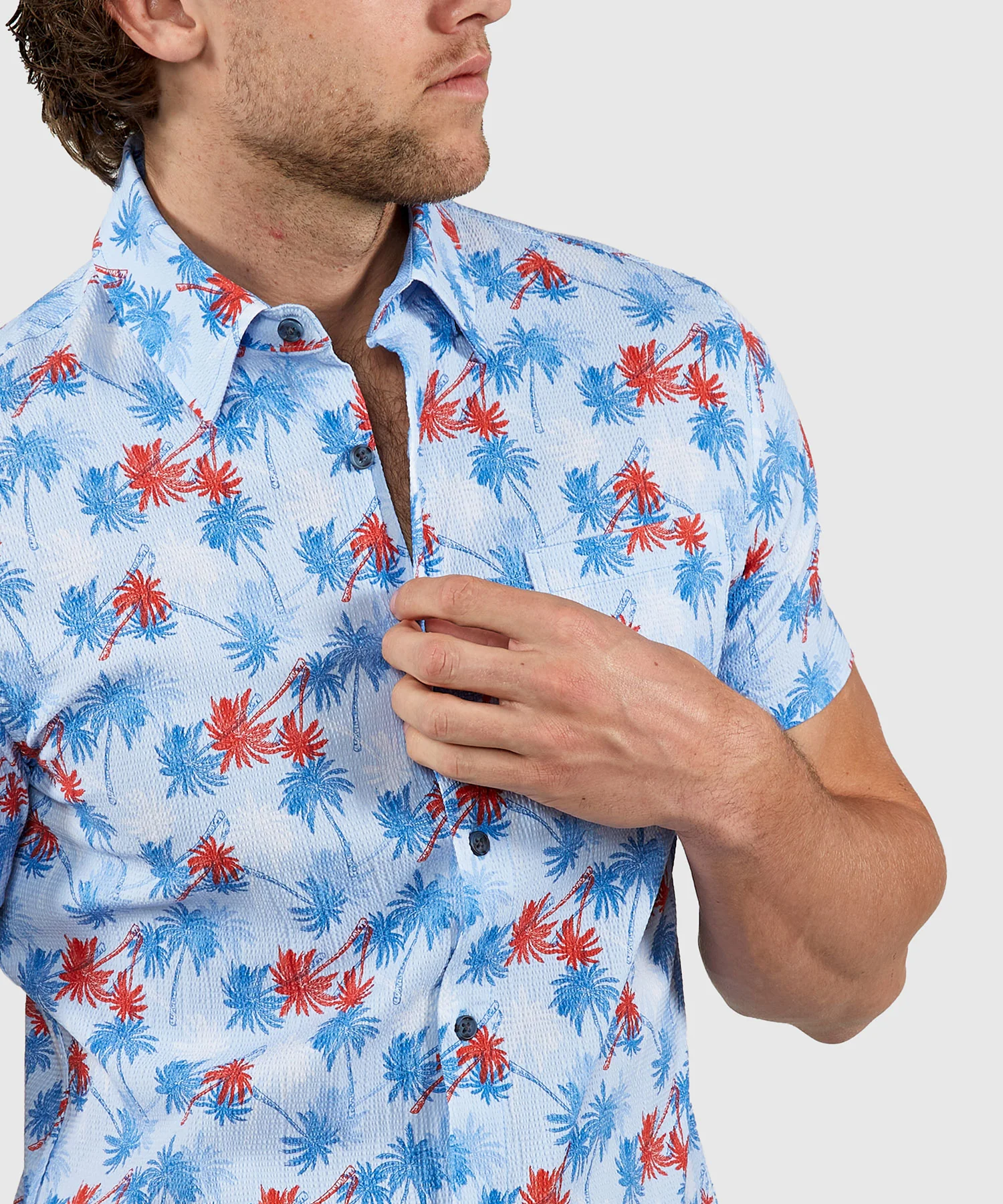 Westport Lifestyle Short Sleeve Seersucker Print Sport Shirt - Image 5