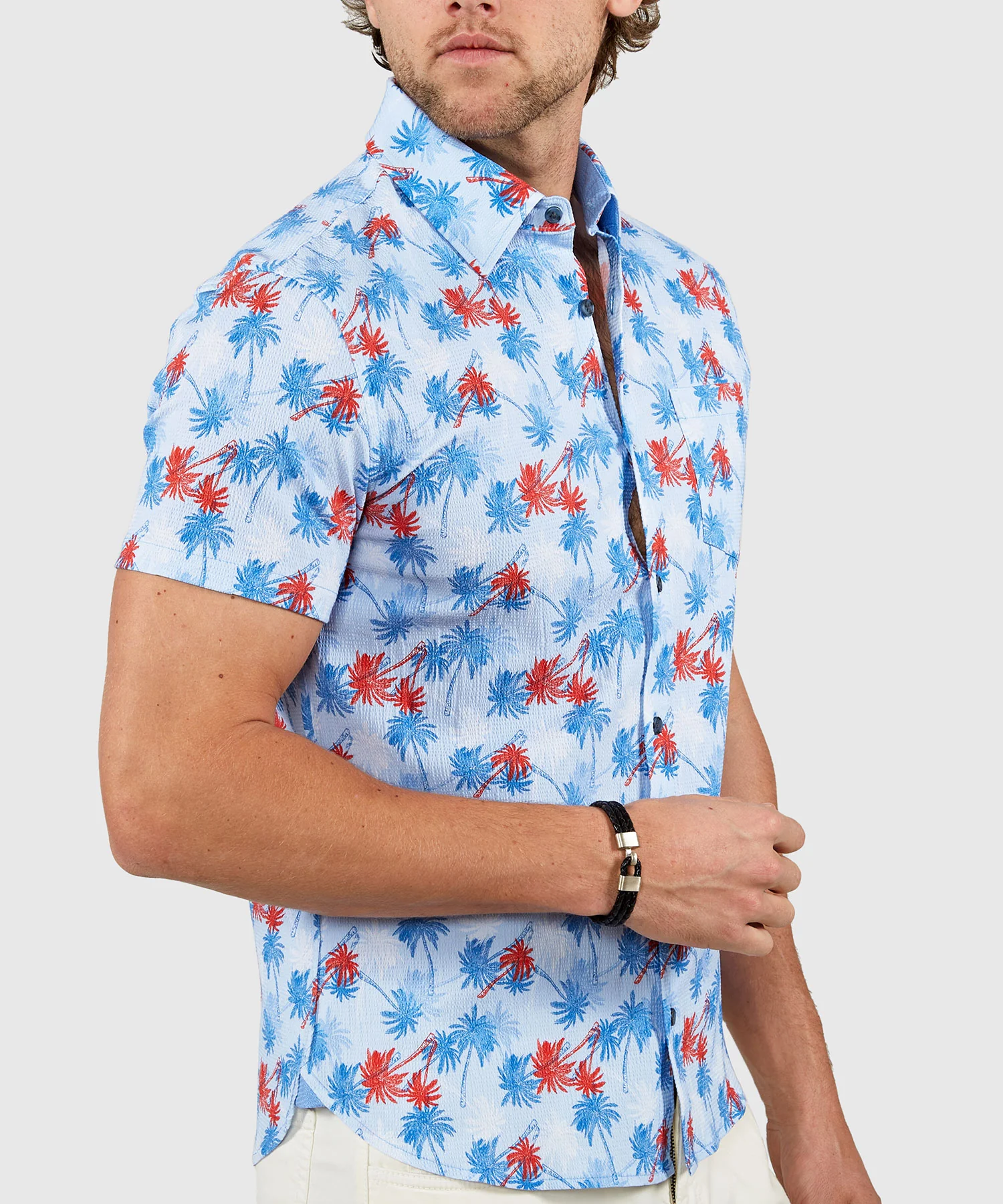 Westport Lifestyle Short Sleeve Seersucker Print Sport Shirt - Image 6