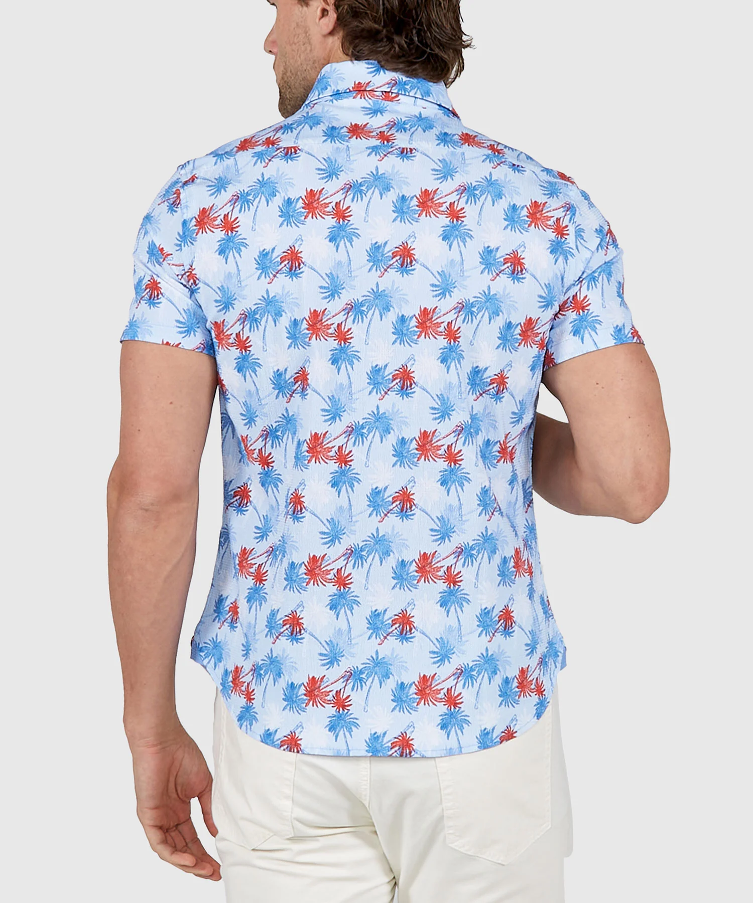 Westport Lifestyle Short Sleeve Seersucker Print Sport Shirt - Image 7