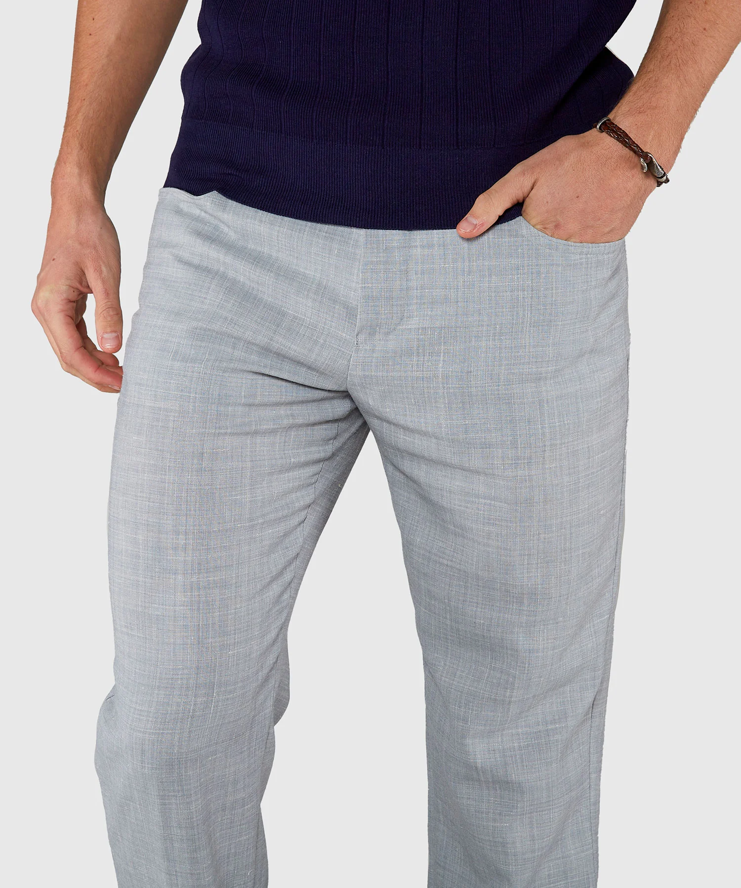Westport Black Stretch Linen 5-Pocket Pant - Image 10