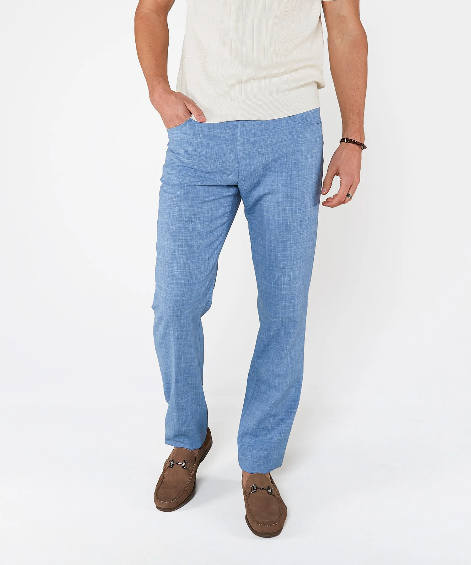 Westport Black Stretch Linen 5-Pocket Pant - Image 4