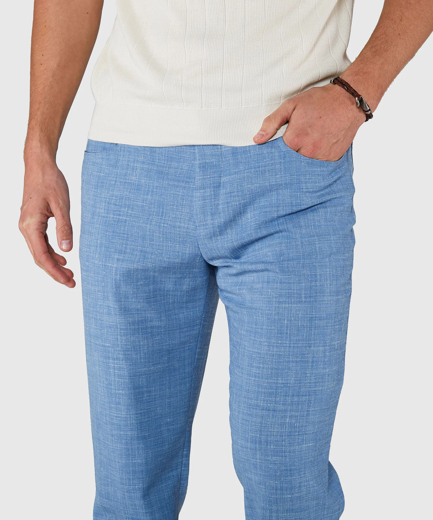 Westport Black Stretch Linen 5-Pocket Pant - Image 5