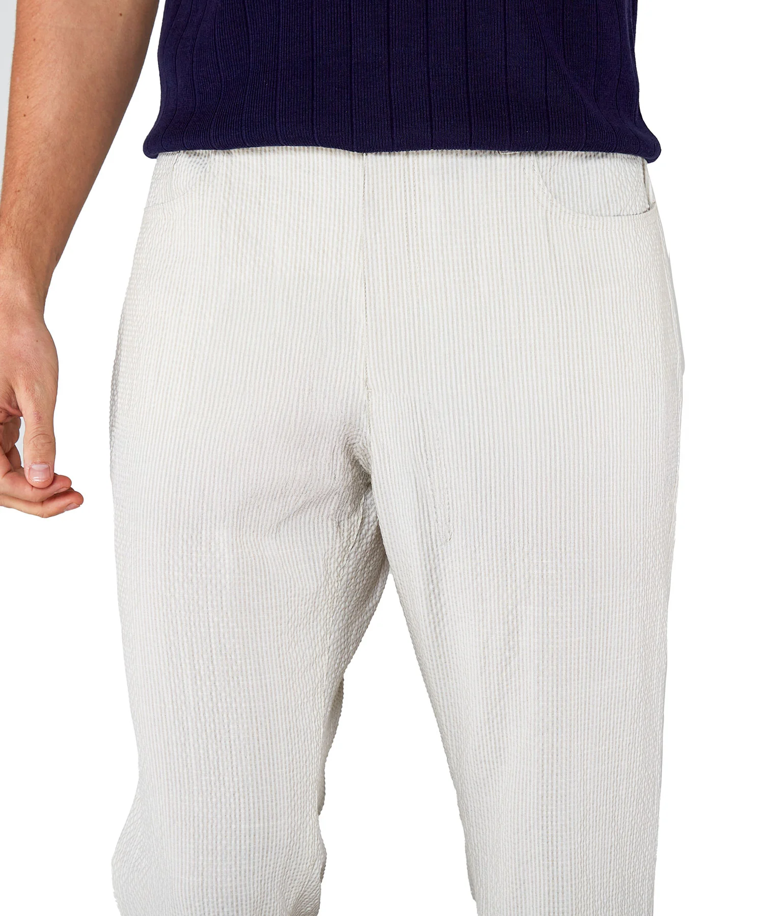 Westport Black 5-Pocket Seersucker Performance Linen Pant - Image 10
