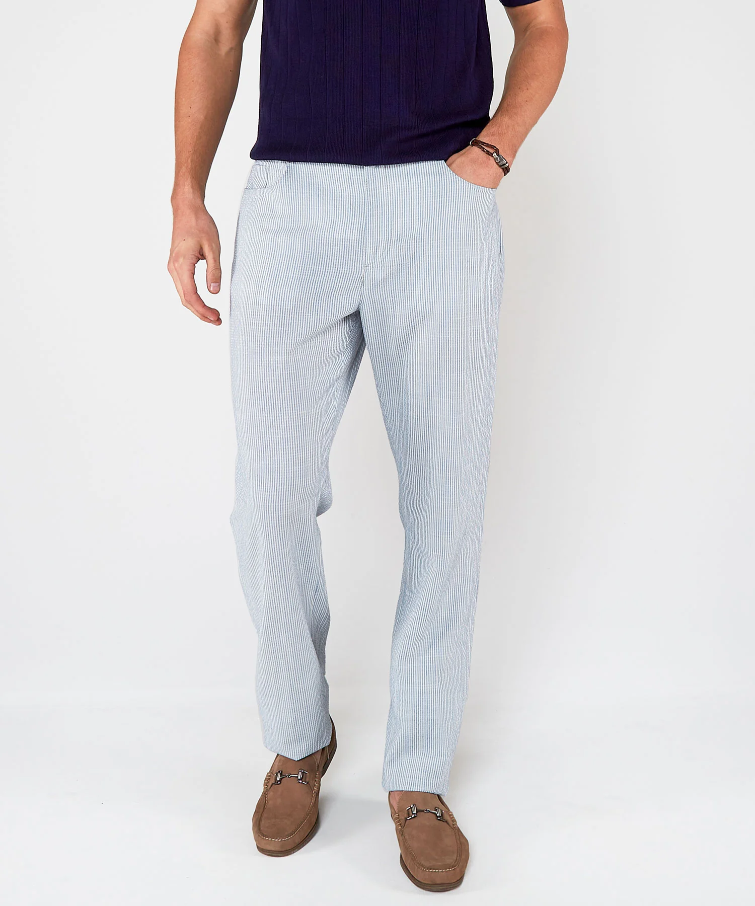 Westport Black 5-Pocket Seersucker Performance Linen Pant - Image 4