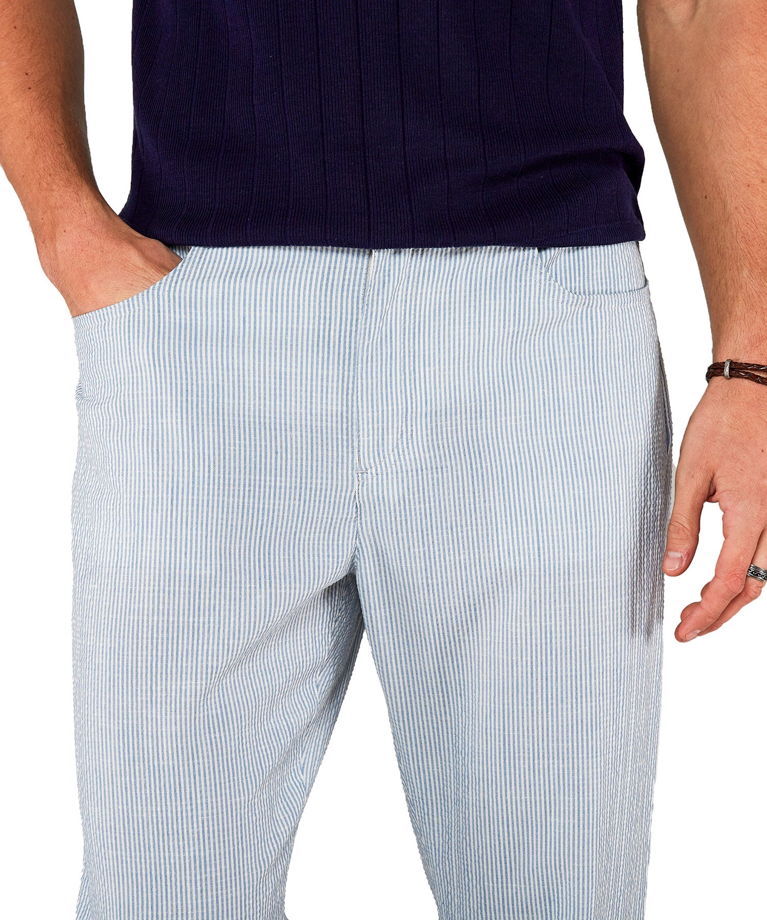Westport Black 5-Pocket Seersucker Performance Linen Pant - Image 7