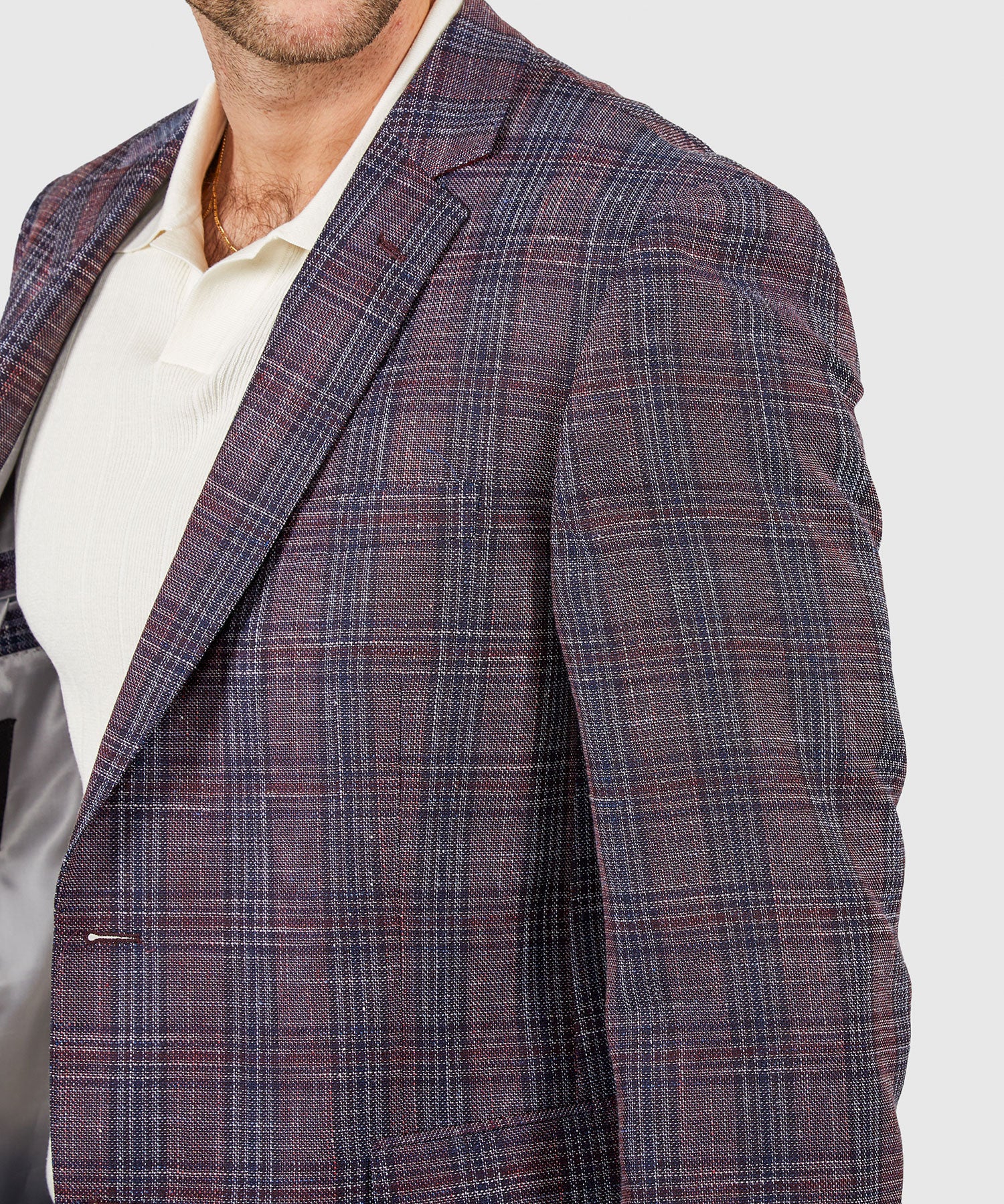 Westport Black Two-Button Side Vented Plaid Sport Coat - Image 4