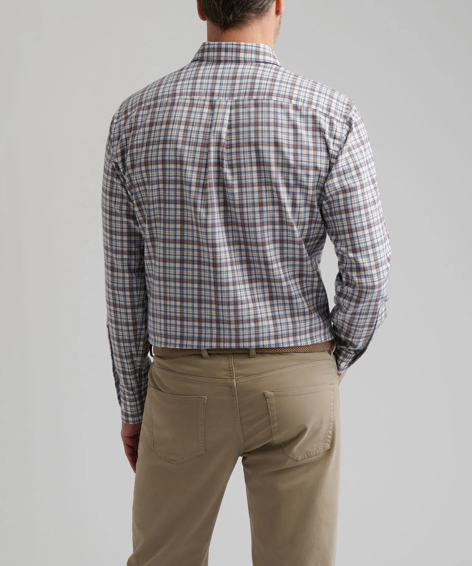 Peter Millar Long Sleeve Spread Collar Performance Flannel Waynesville Sport Shirt - Image 3
