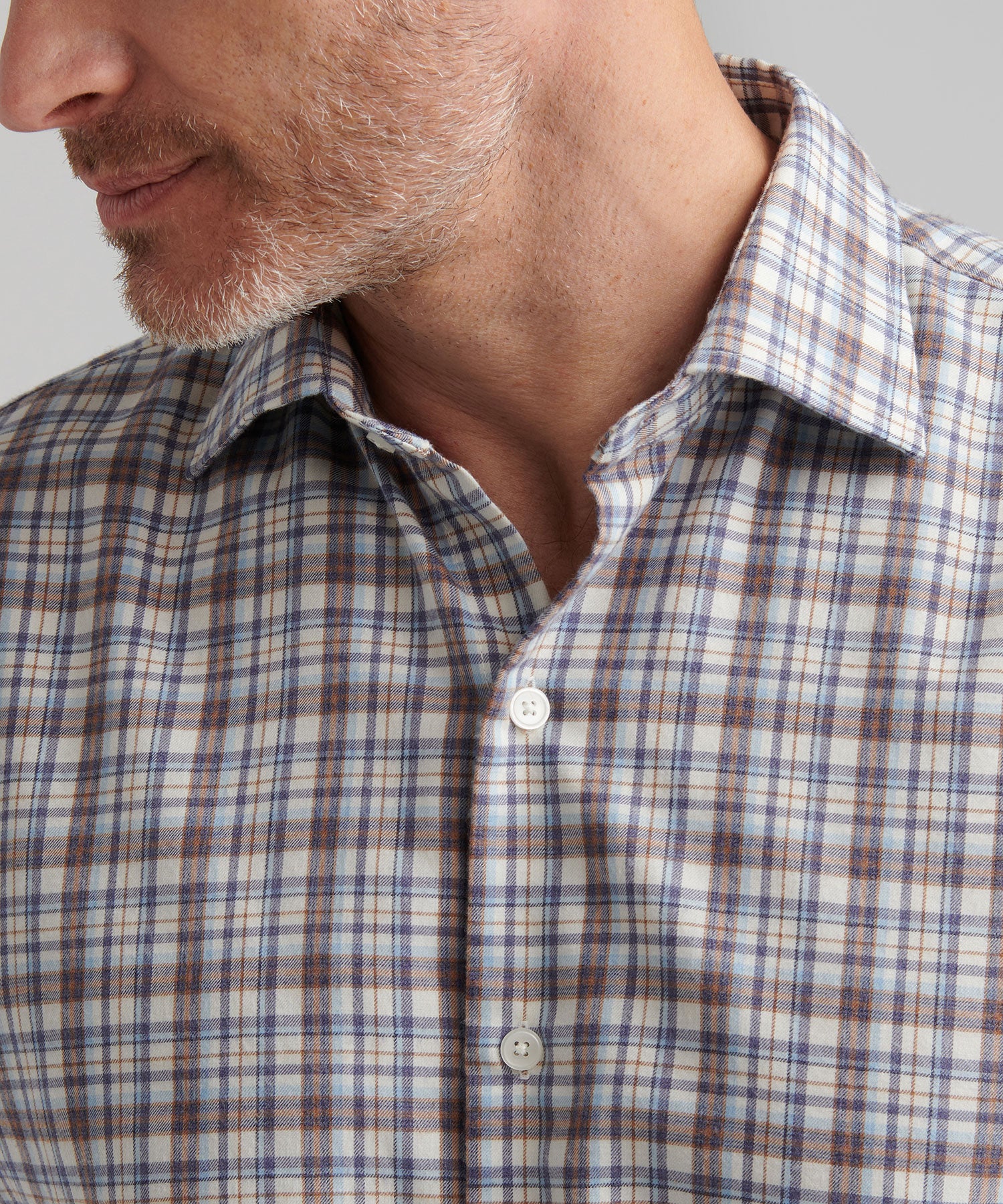 Peter Millar Long Sleeve Spread Collar Performance Flannel Waynesville Sport Shirt - Image 4