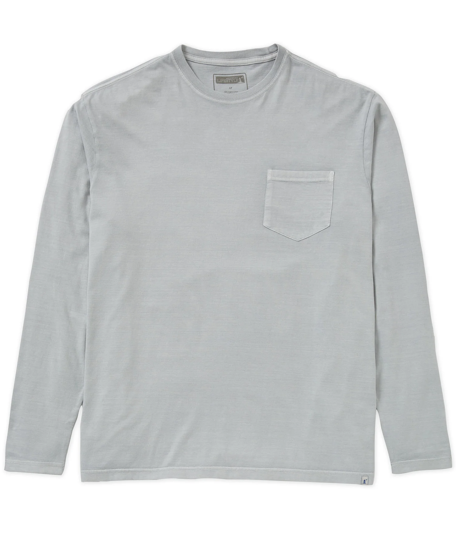 Westport Lifestyle Long Sleeve Ocean Washed Crew Neck Pocket T-Shirt