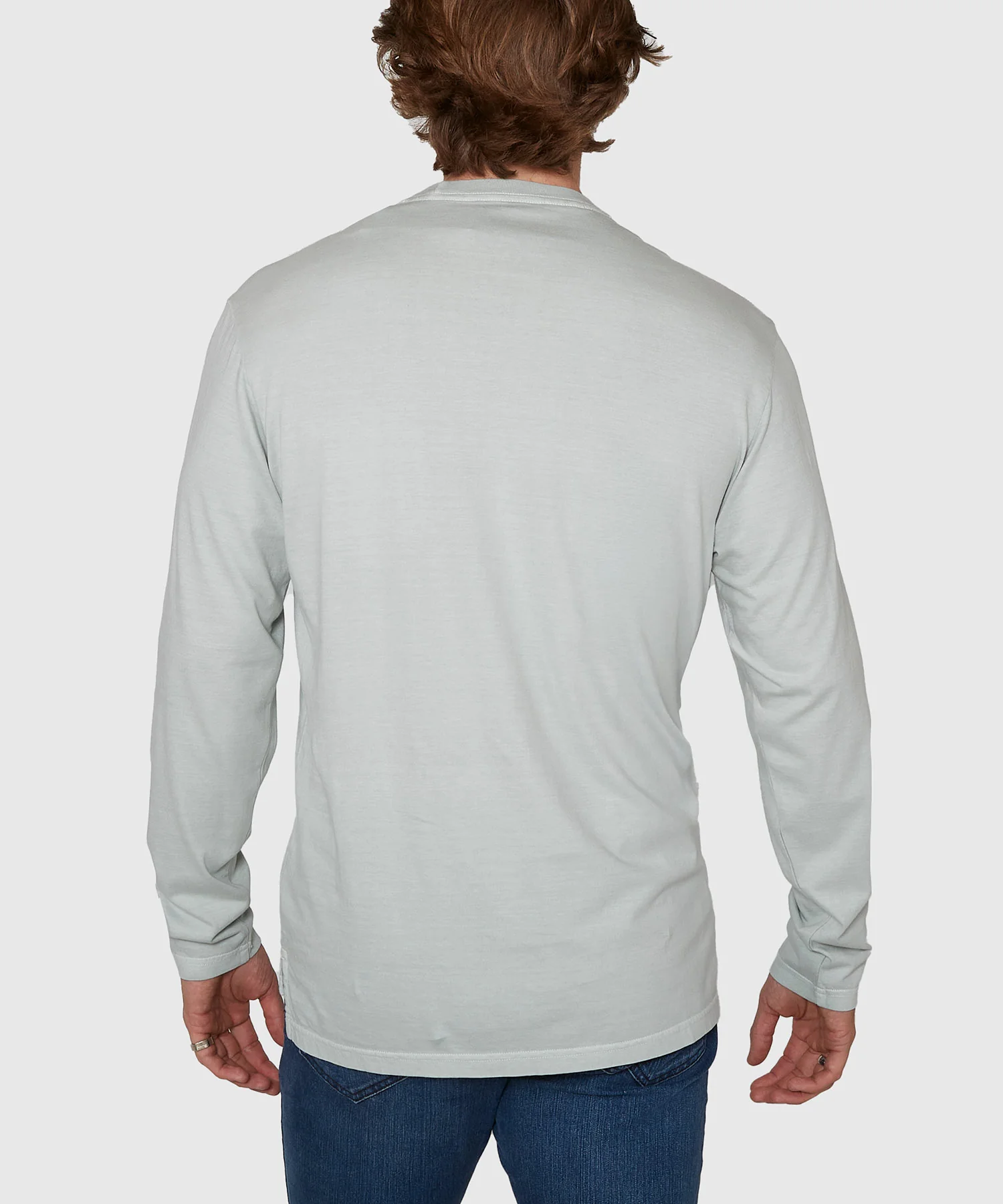 Westport Lifestyle Long Sleeve Ocean Washed Crew Neck Pocket T-Shirt - Image 20